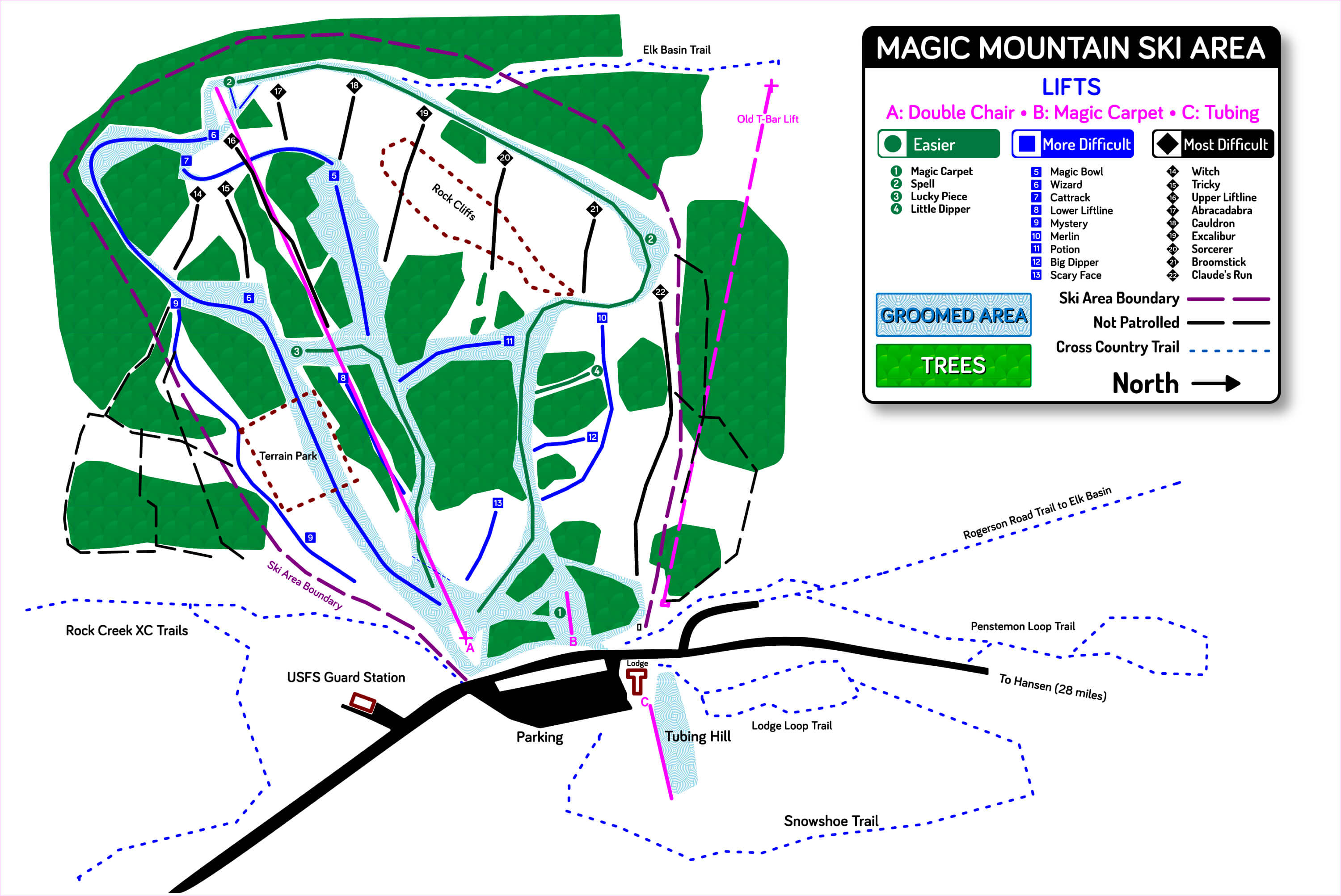 Magic Mountain Resort Trail Map