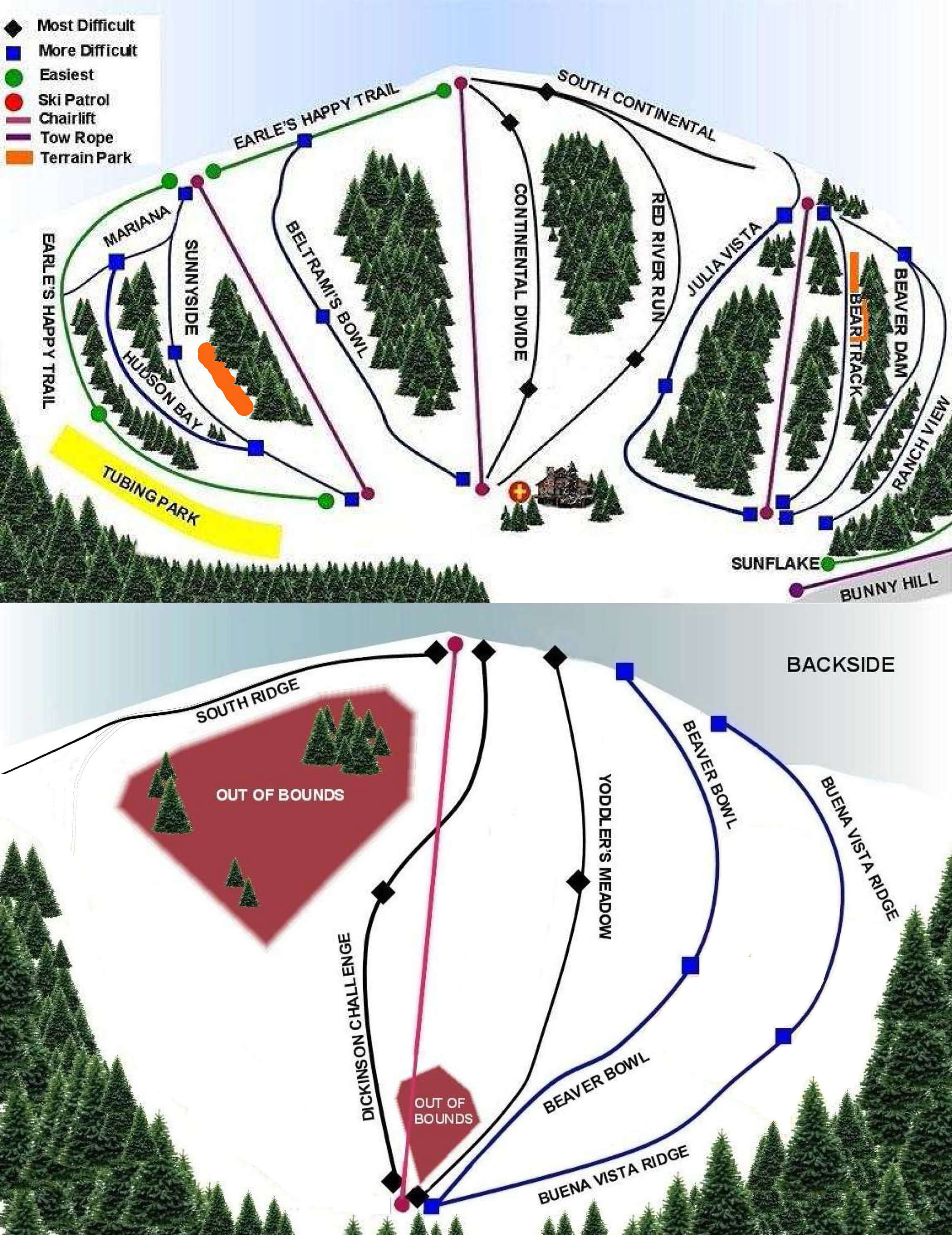 Buena Vista Ski Area Trail Map