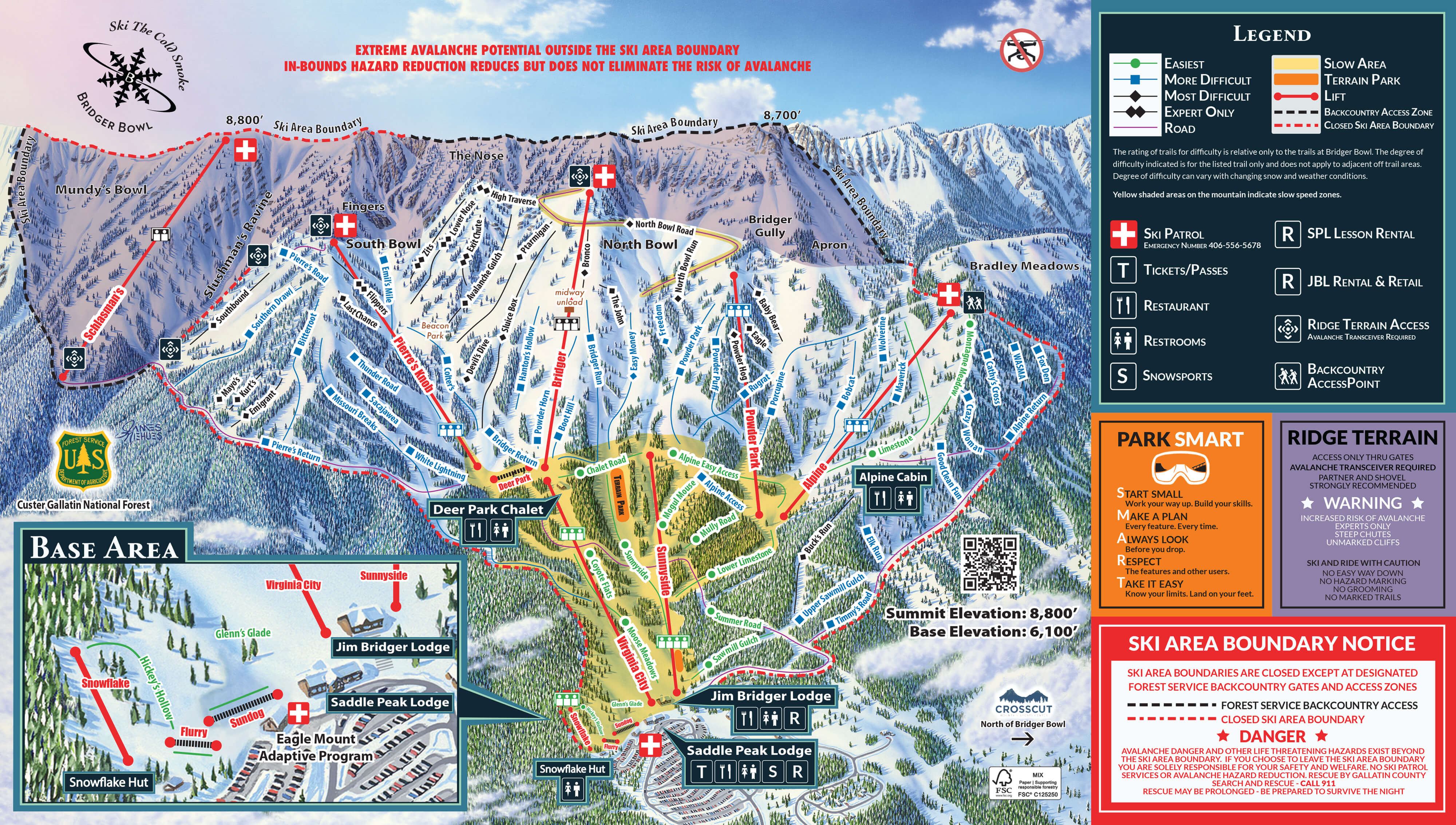 Bridger Bowl Trail Map