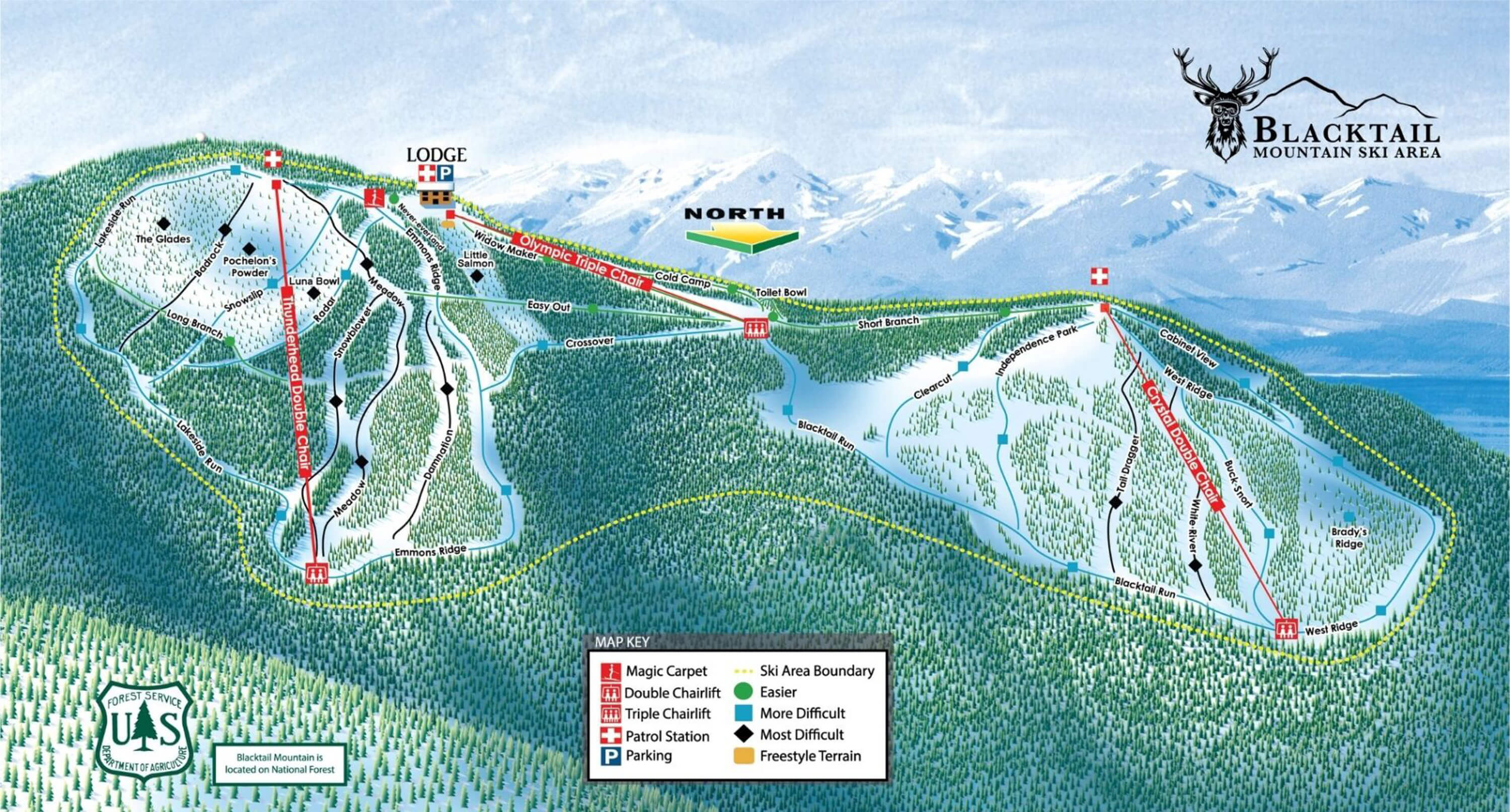 Blacktail Mountain Ski Area Trail Map