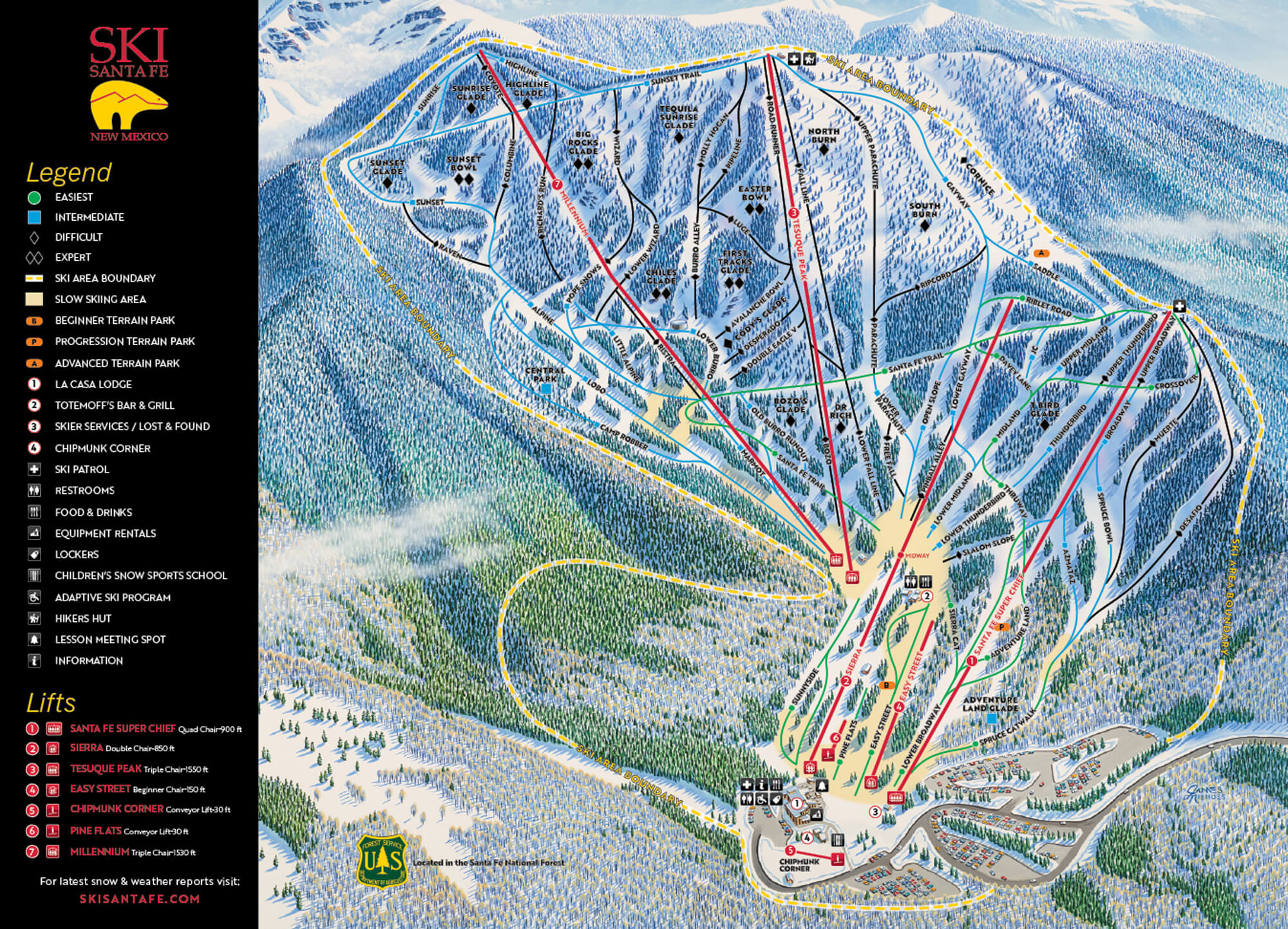 Ski Santa Fe Trail Map