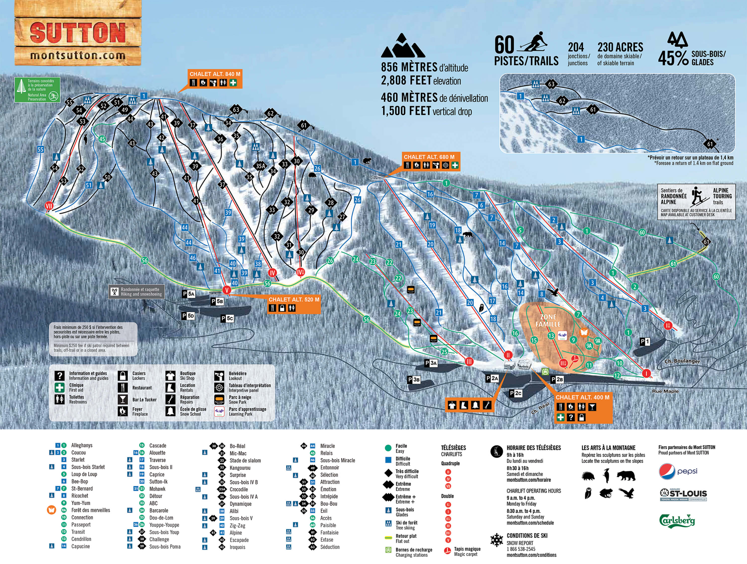 Mont Sutton Trail Map