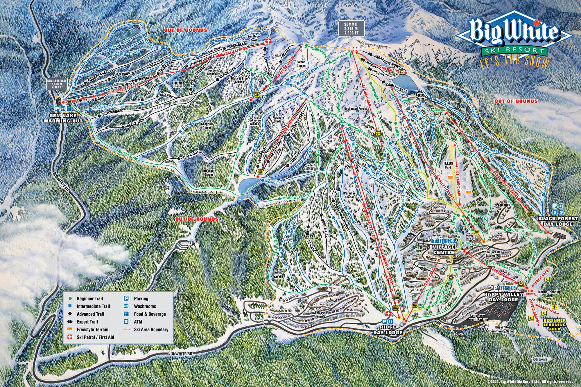 Big White Ski Resort Trail Map
