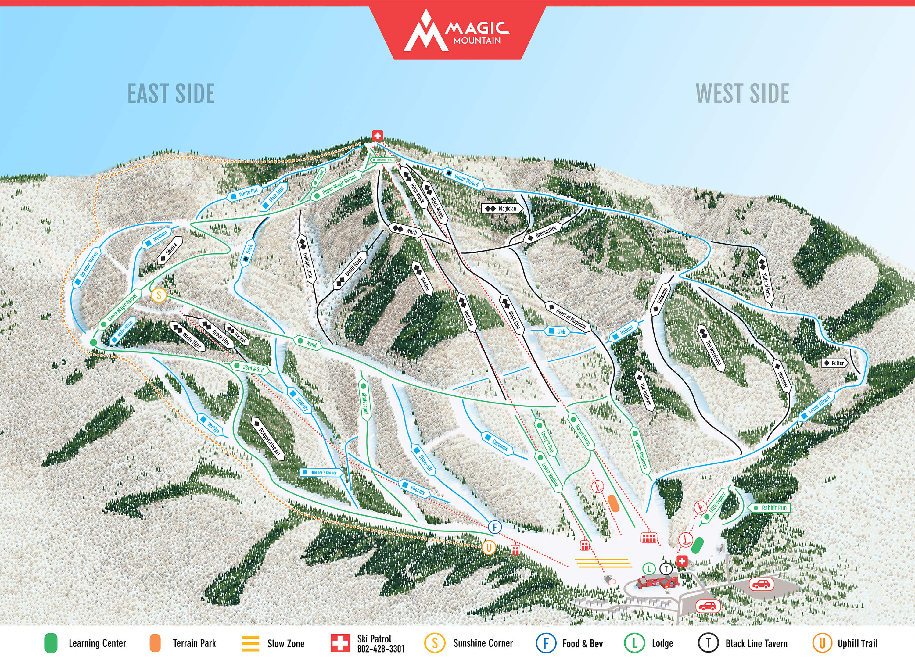Magic Mountain Ski Area Trail Map