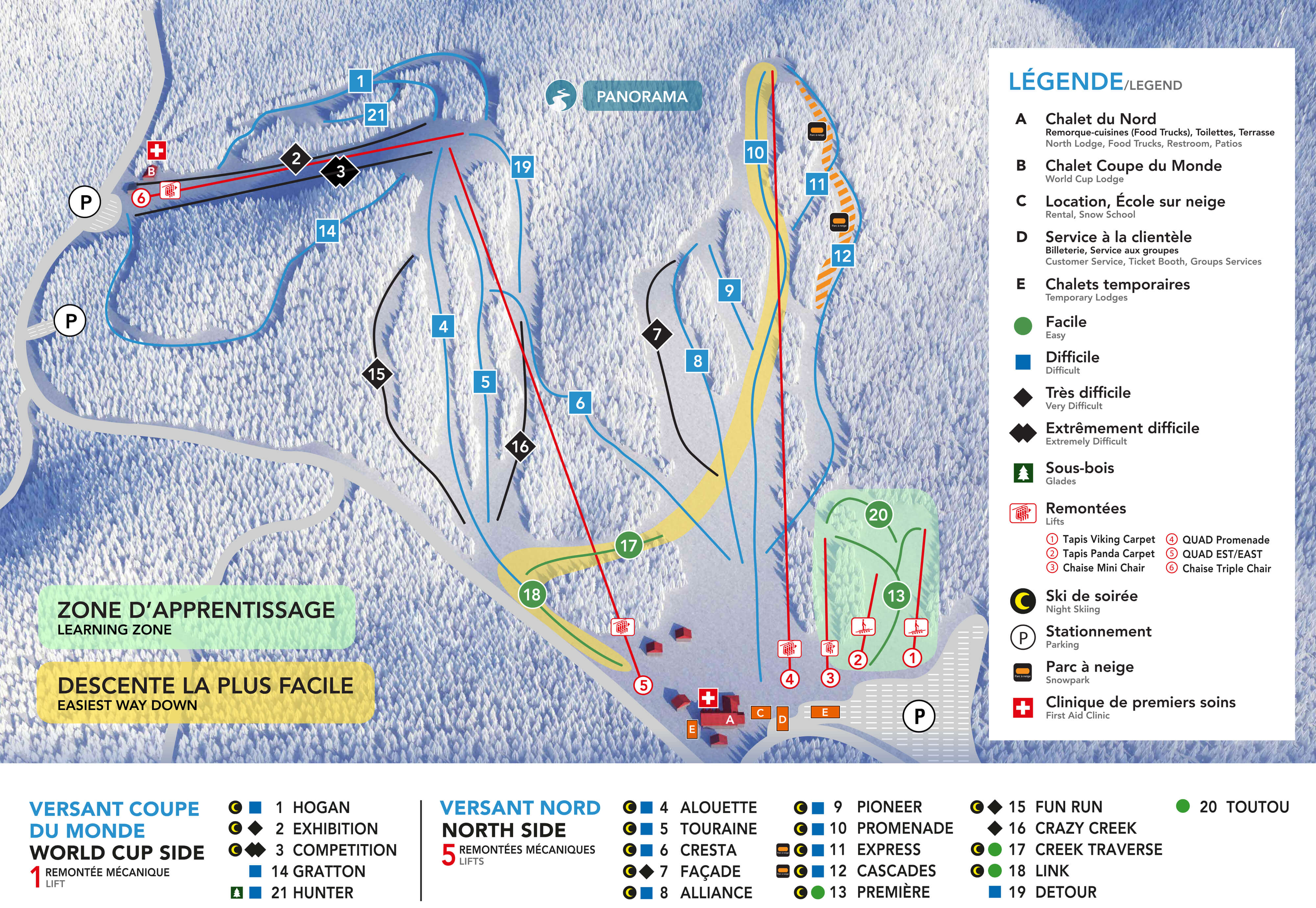 Mont Cascades Trail Map