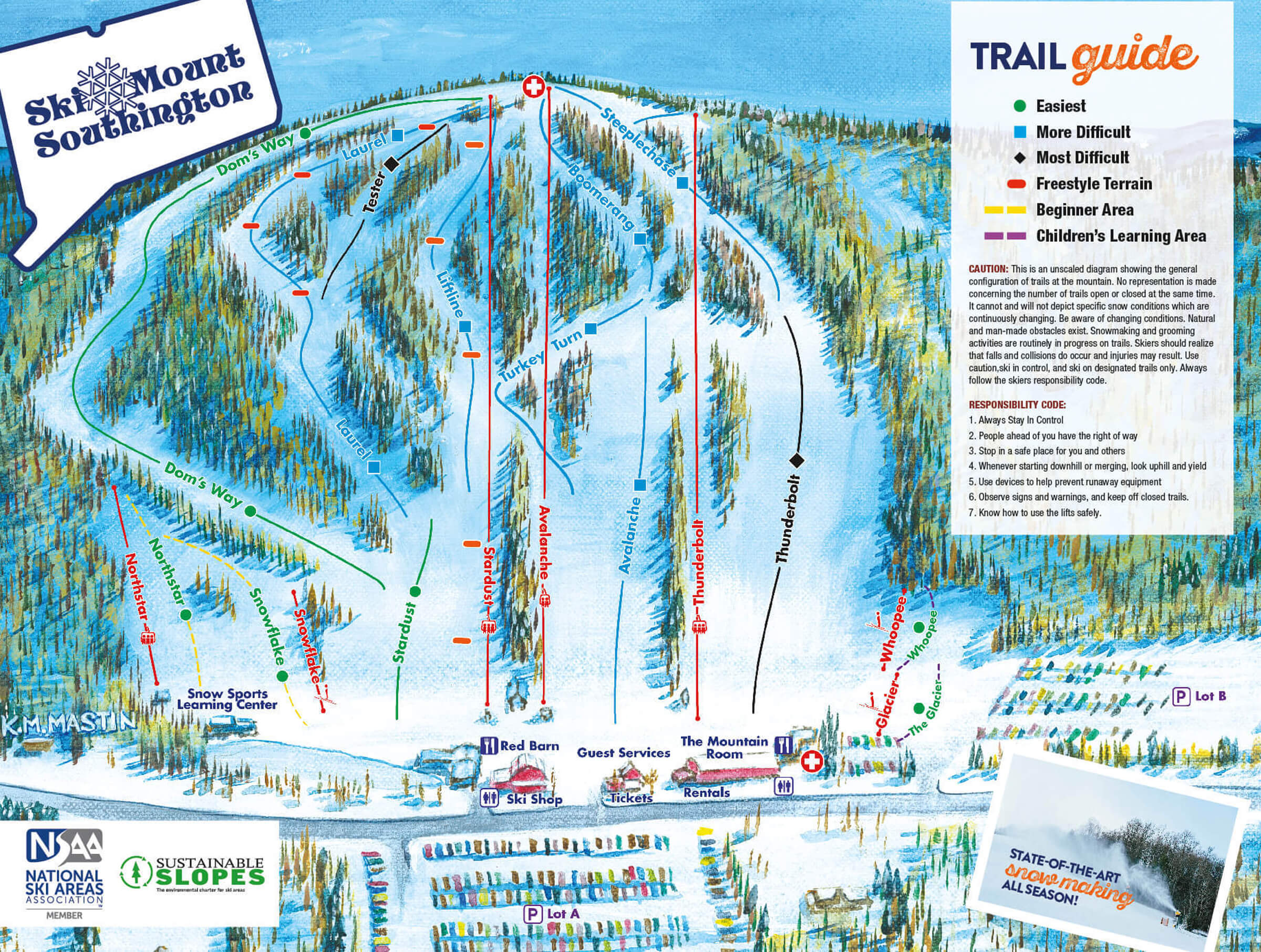 Mount Southington Ski Area Trail Map