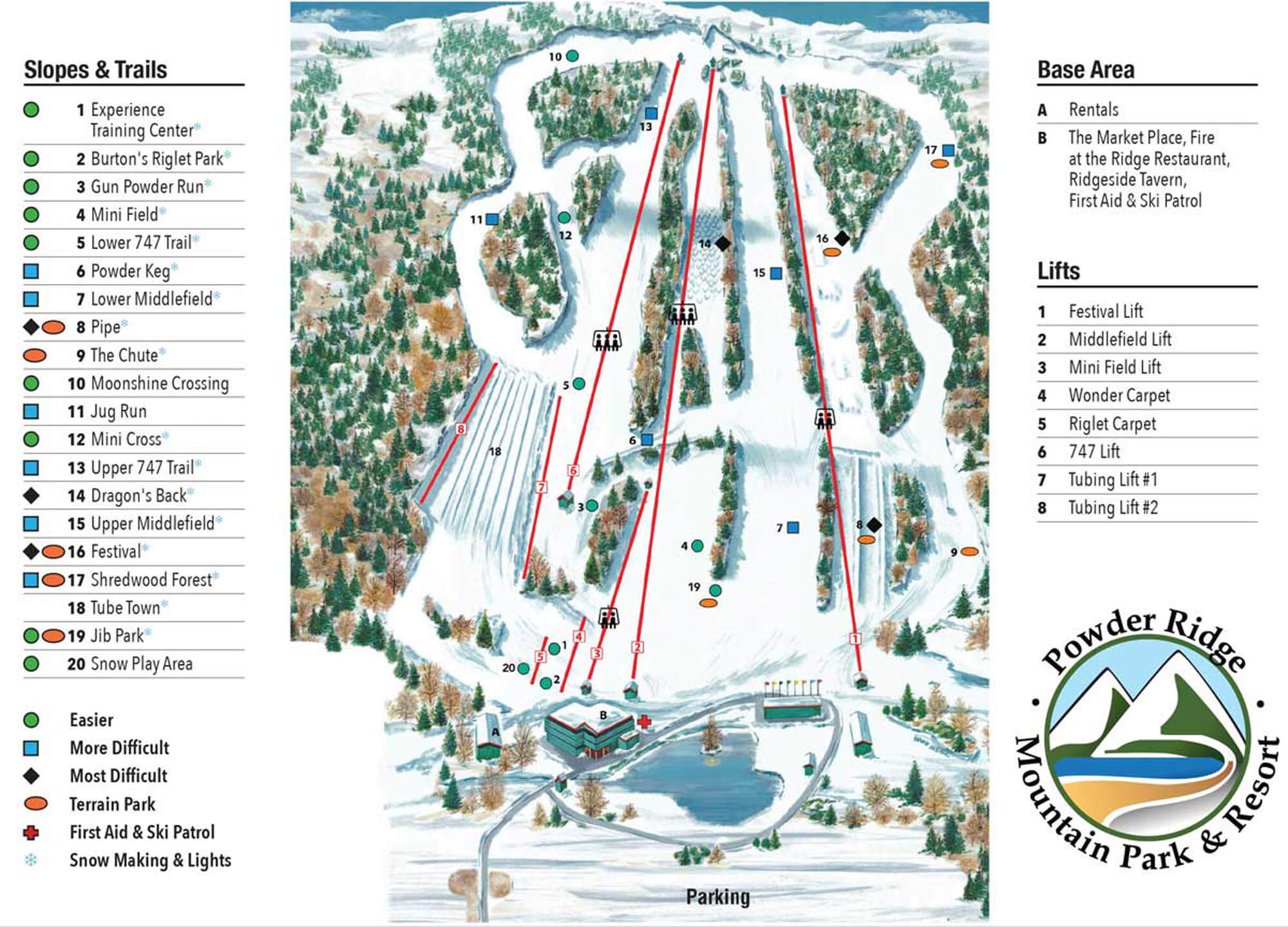 Powder Ridge Mountain Park & Resort Trail Map
