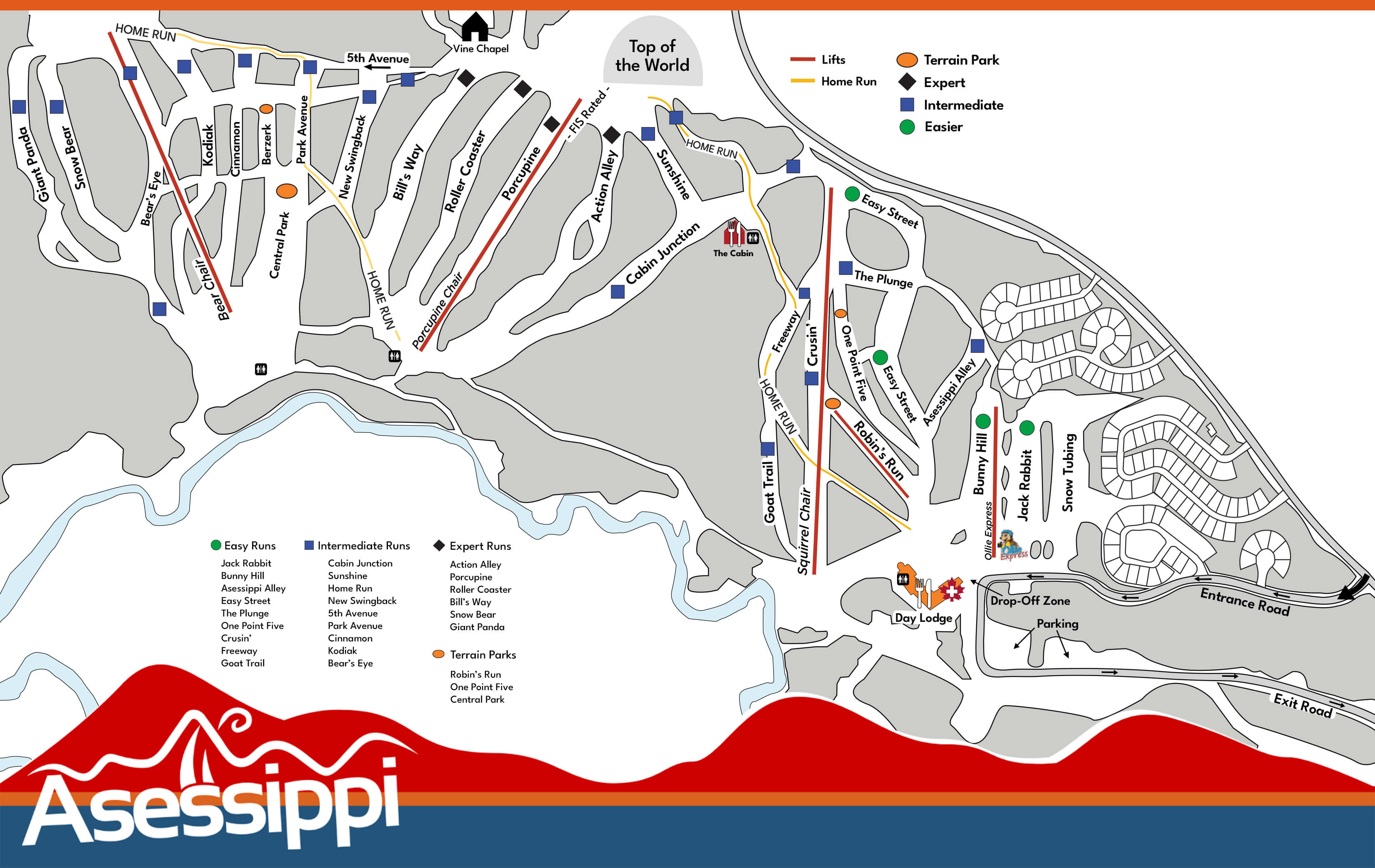 Asessippi Ski Area & Resort Trail Map
