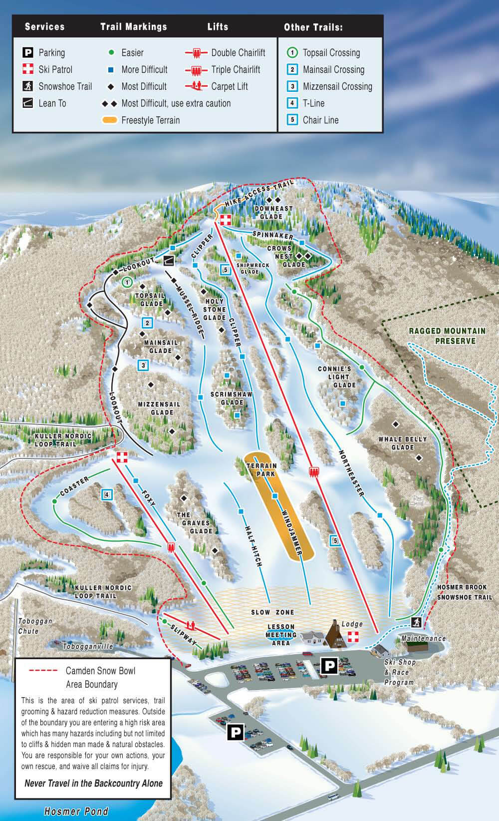 Camden Snow Bowl Trail Map
