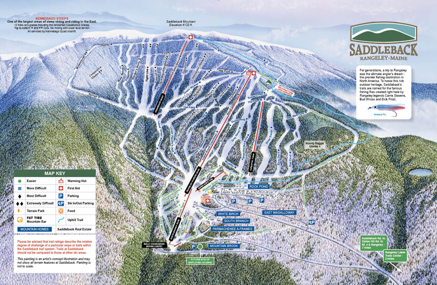 Saddleback Mountain Resort Trail Map