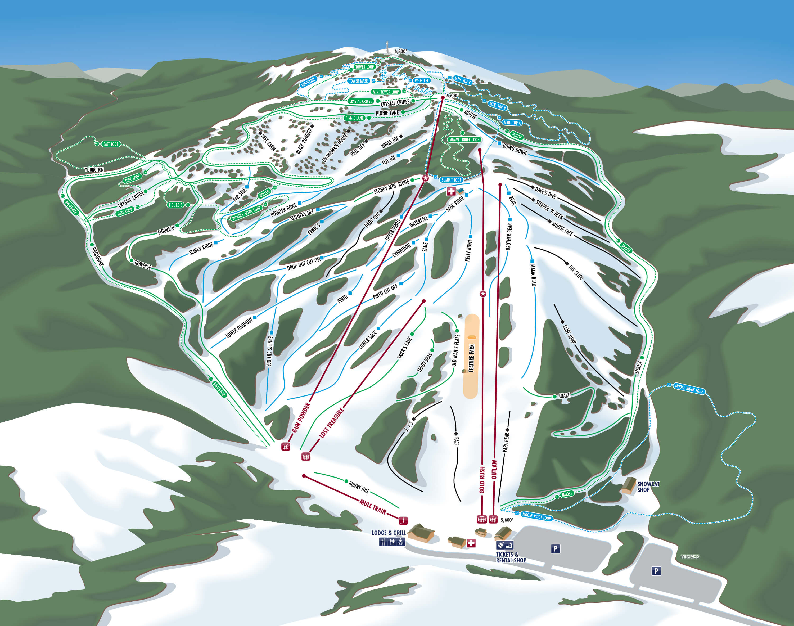Kelly Canyon Ski Resort Trail Map