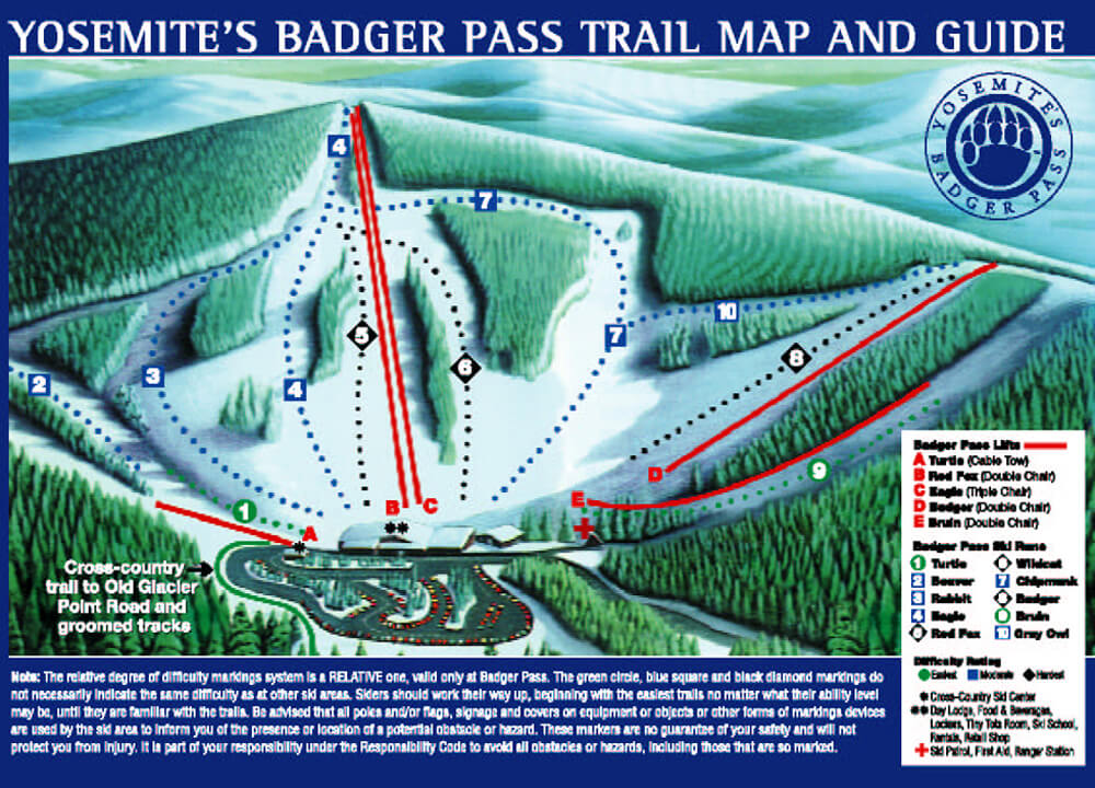 Yosemite Ski & Snowboard Area Trail Map