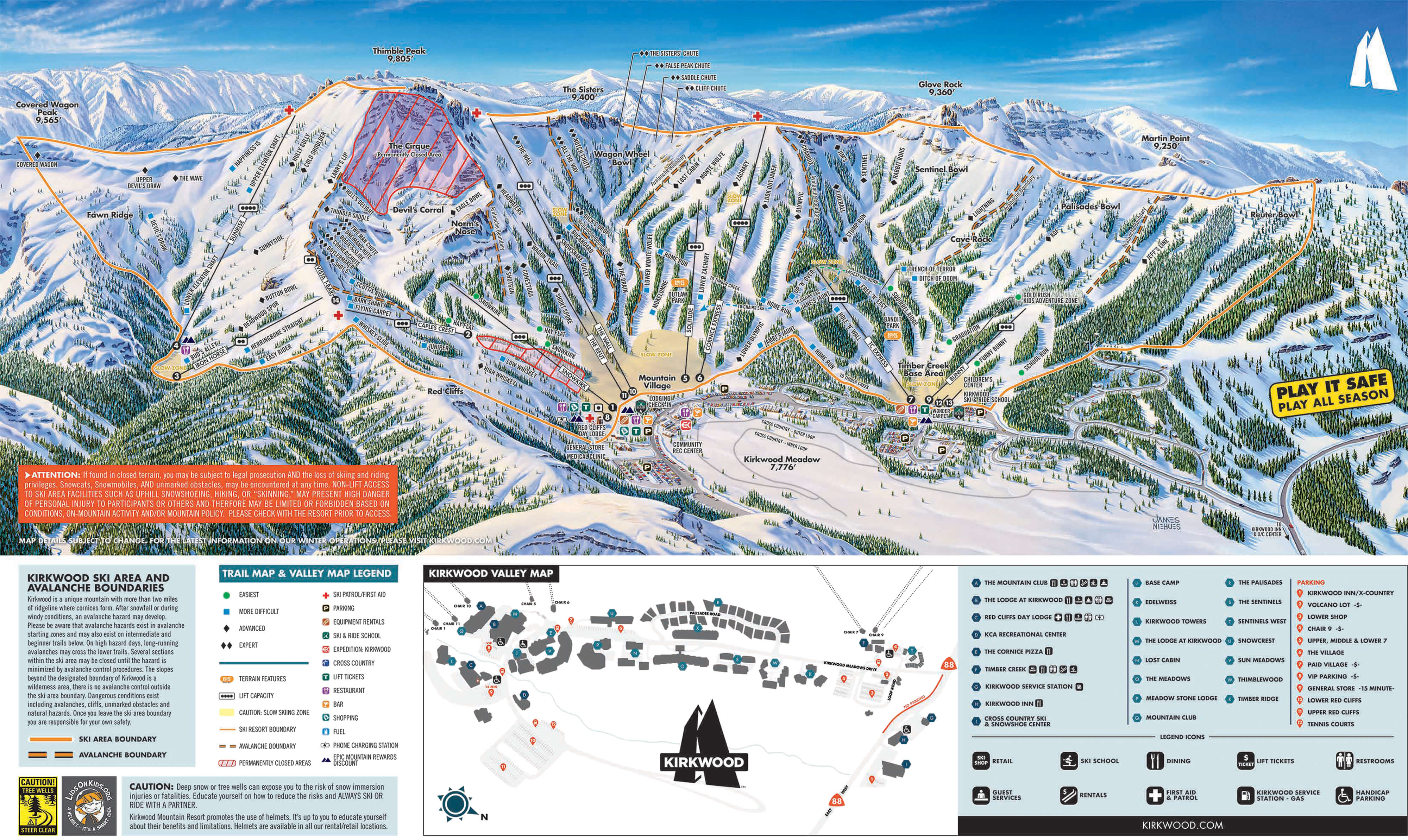 Kirkwood Mountain Resort Trail Map