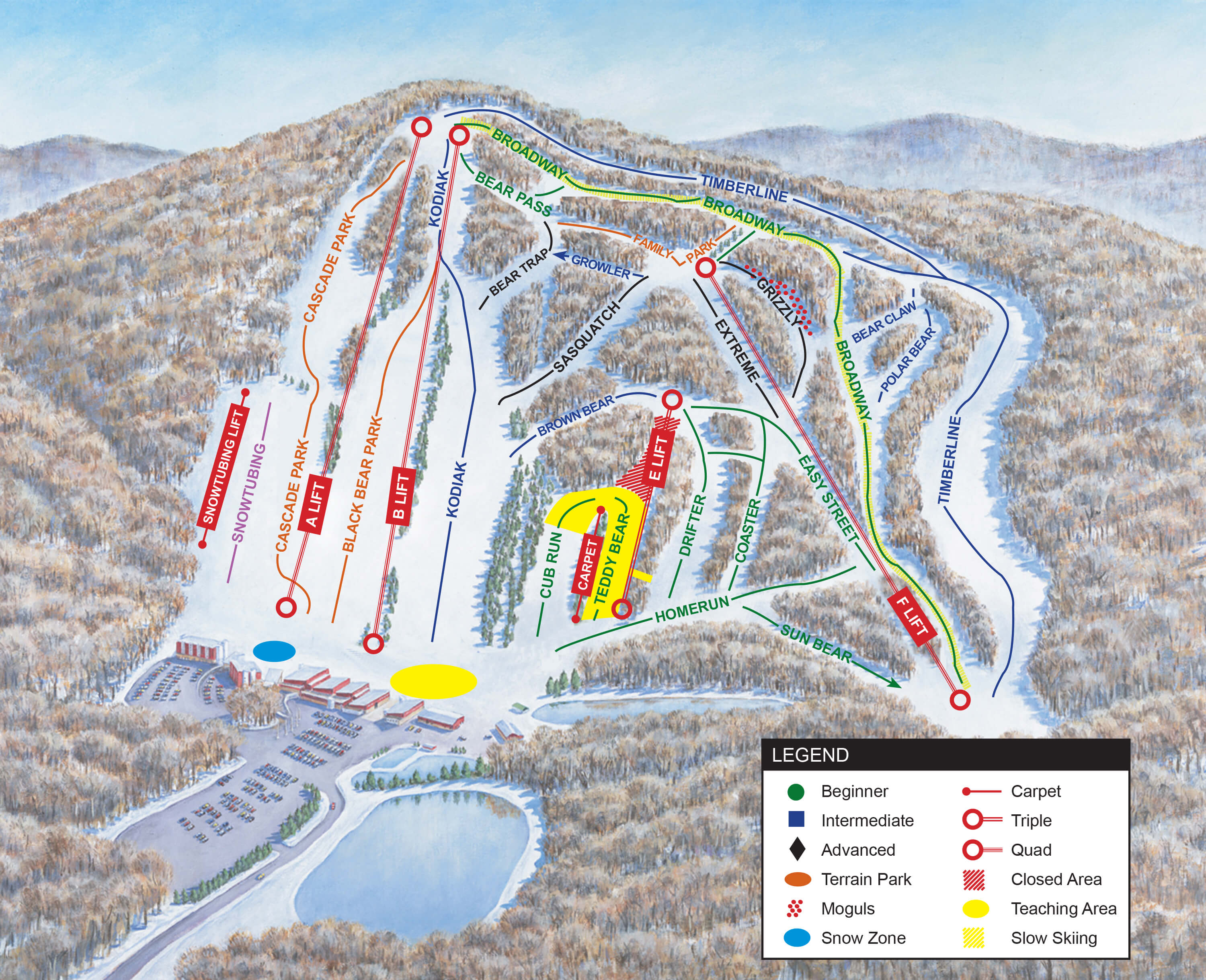 Bear Creek Mountain Resort Trail Map