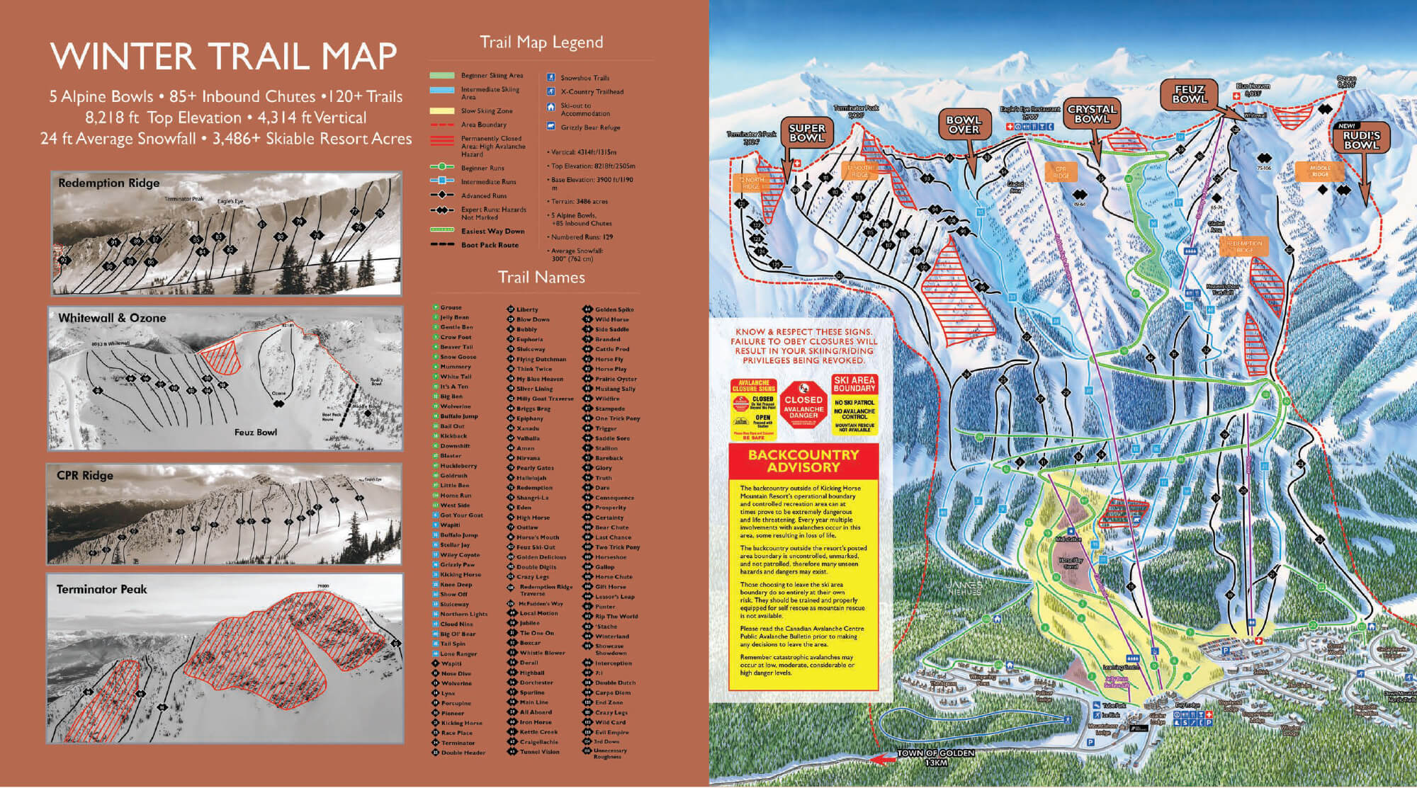 Kicking Horse Resort Trail Map