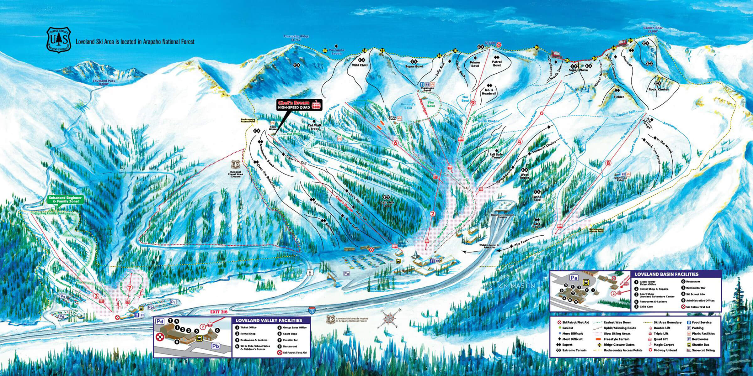 Loveland Ski Area Trail Map