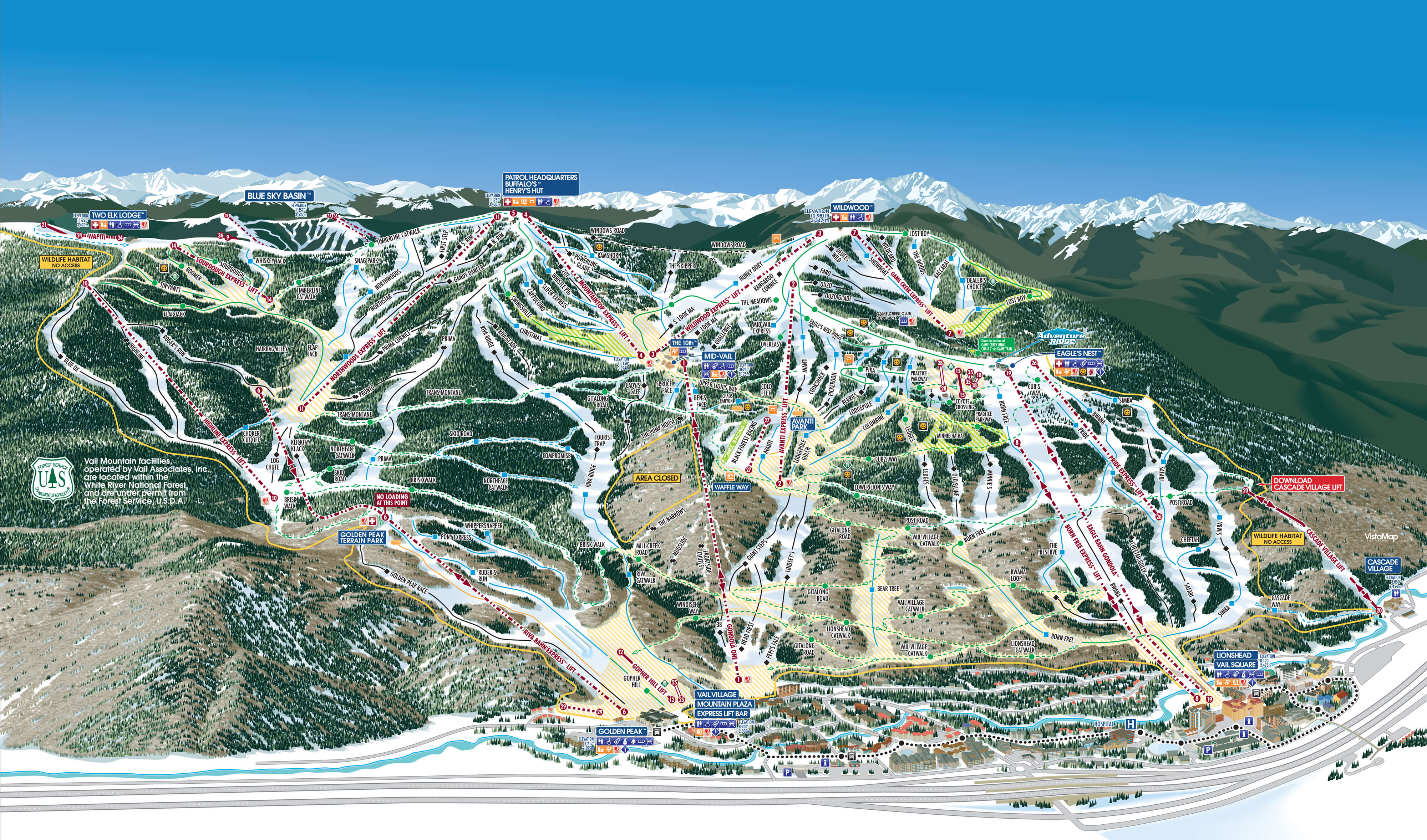 Vail Mountain Resort Trail Map