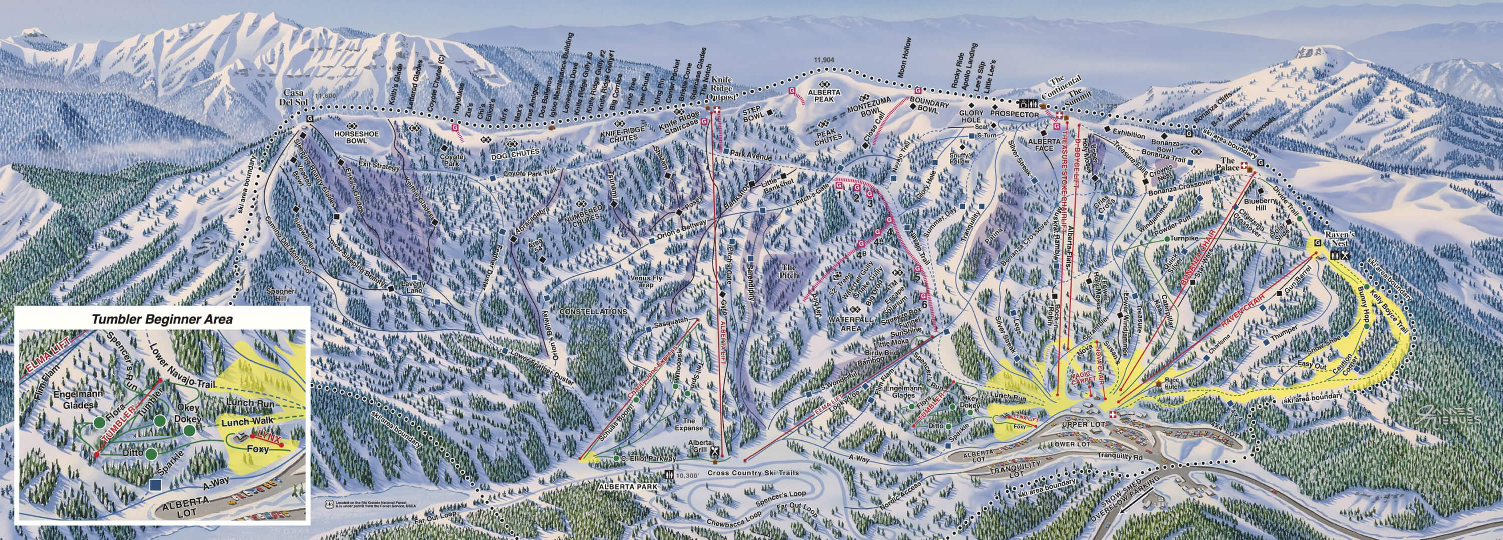 Wolf Creek Ski Area Trail Map