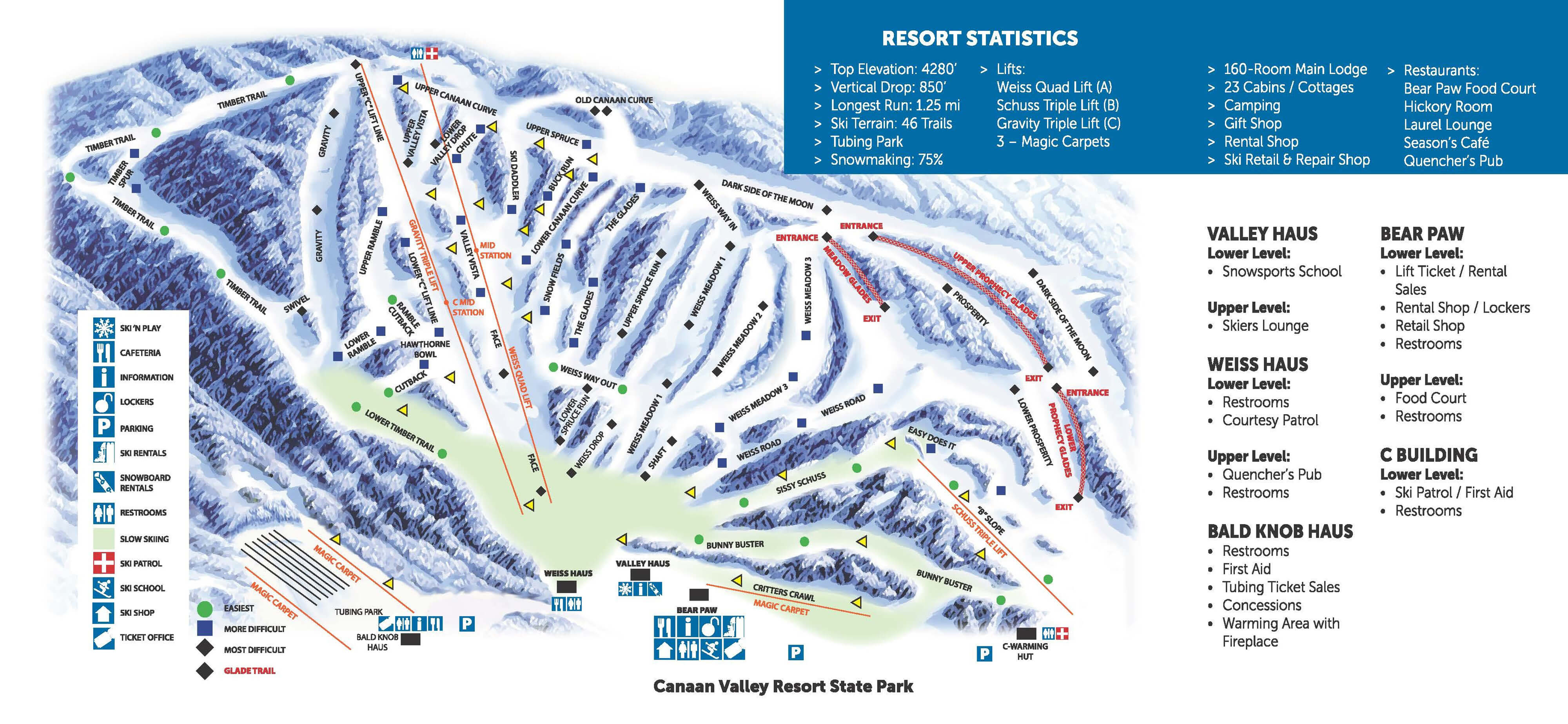 Canaan Valley Resort Trail Map
