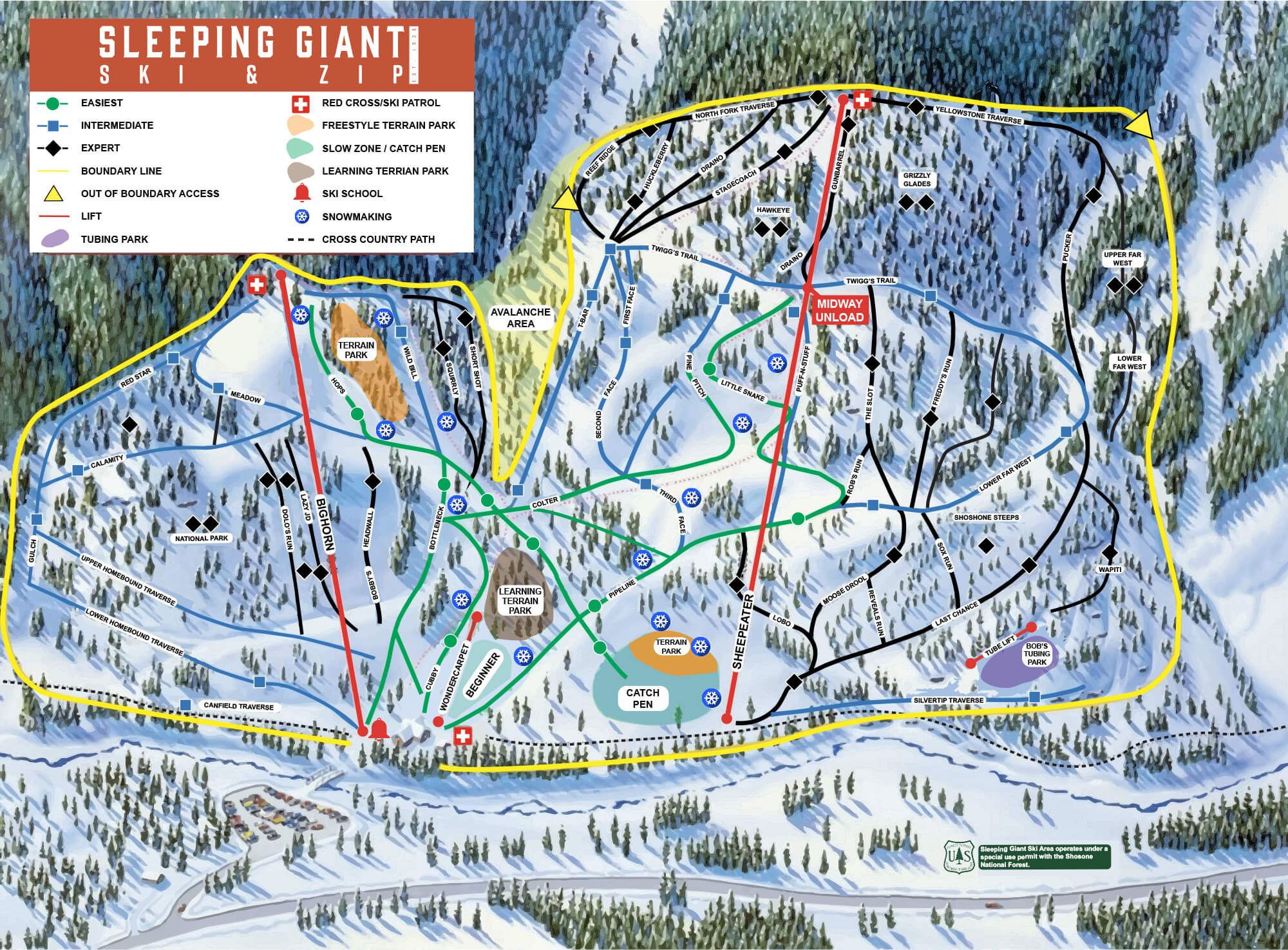 Sleeping Giant Ski Area Trail Map