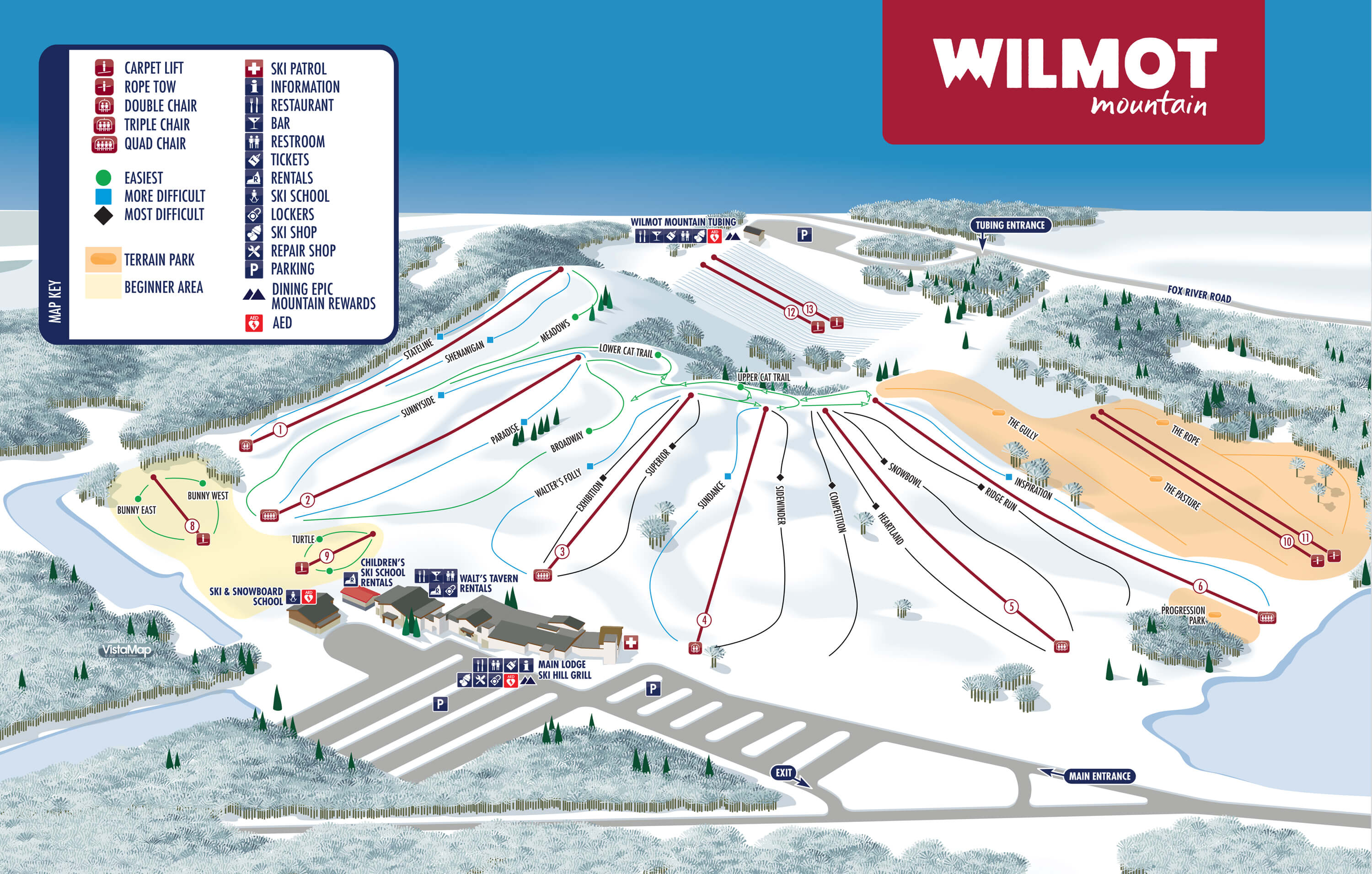 Wilmot Mountain Trail Map
