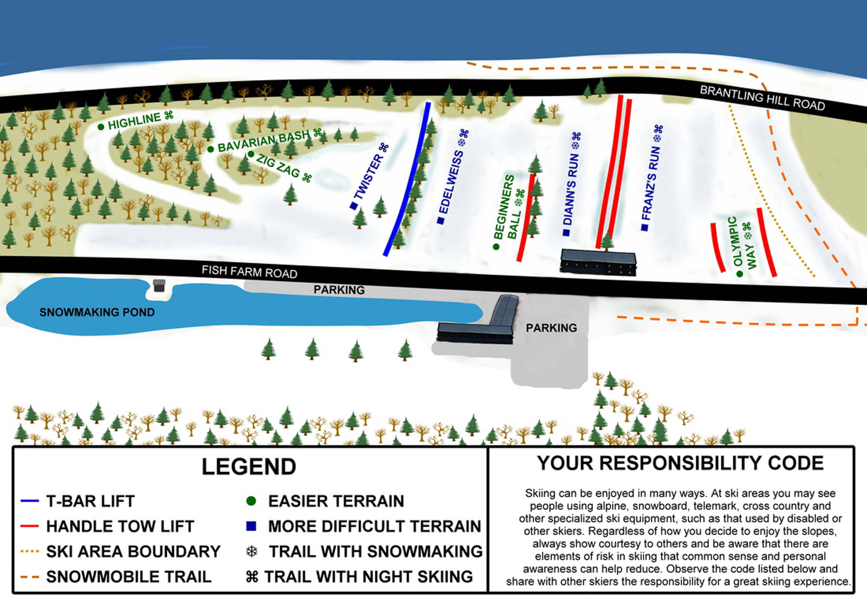 Brantling Ski Slopes Trail Map