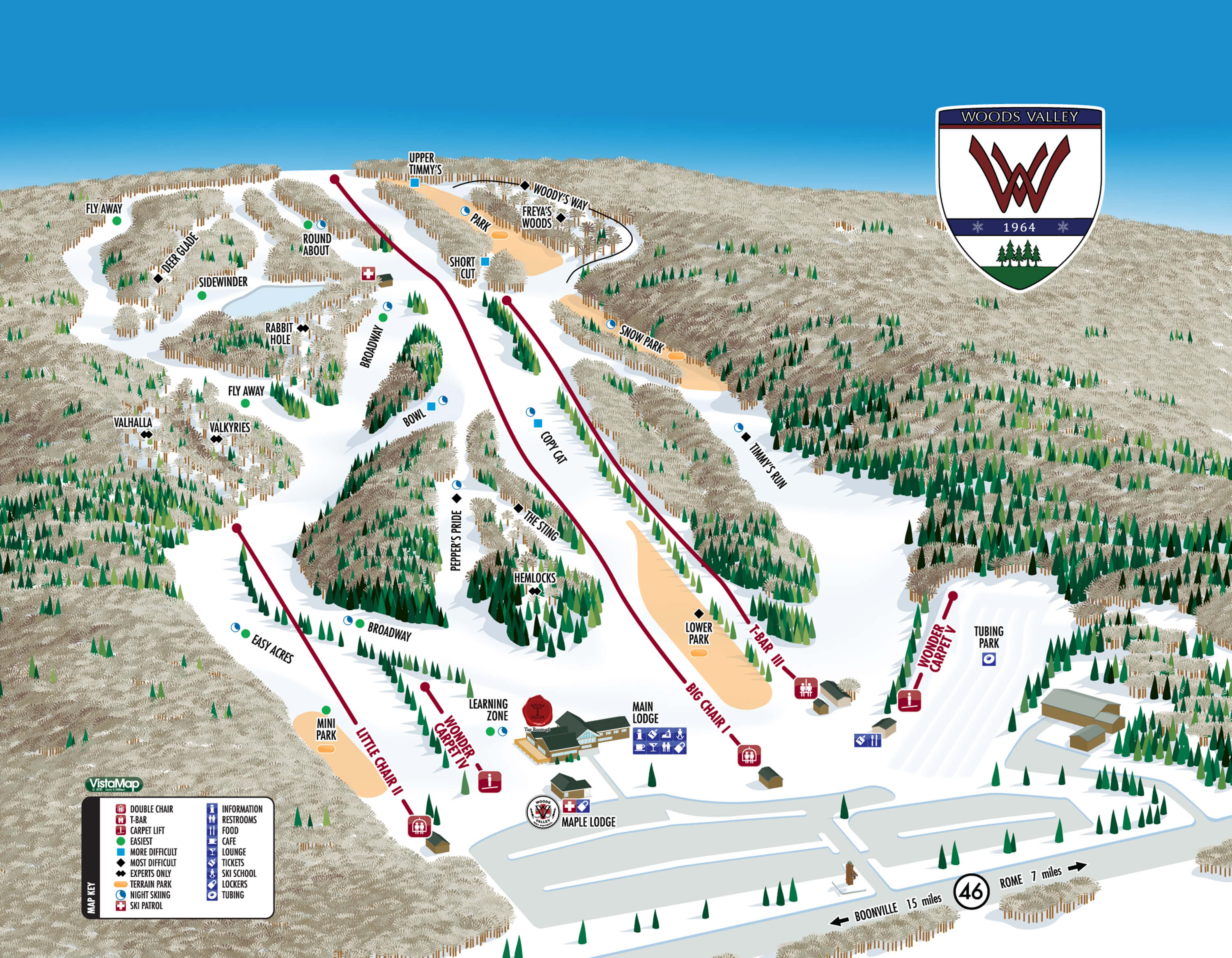 Woods Valley Ski Area Trail Map