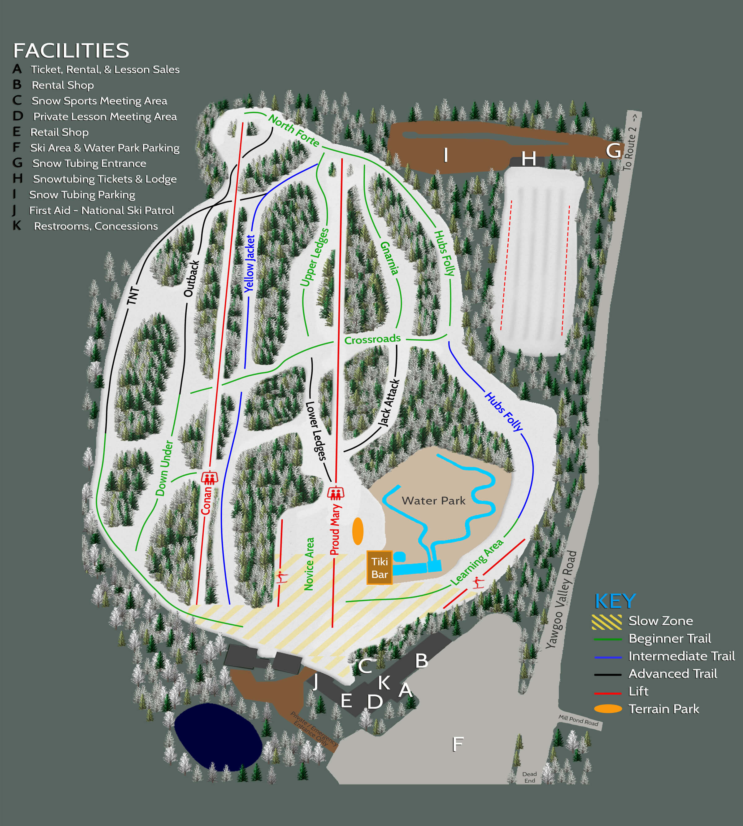 Yawgoo Valley Ski Area Trail Map