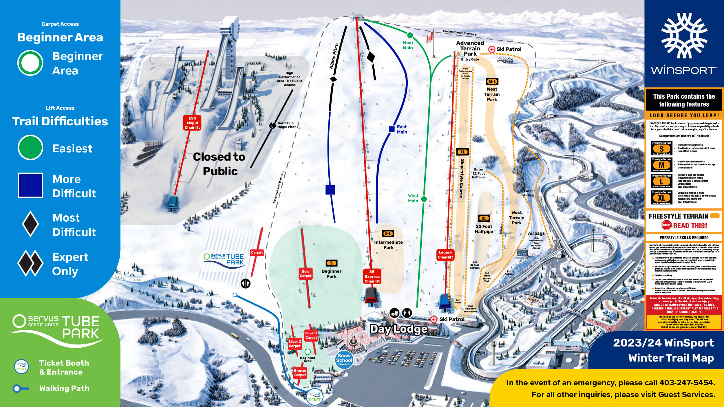 WinSport's Canada Olympic Park Trail Map