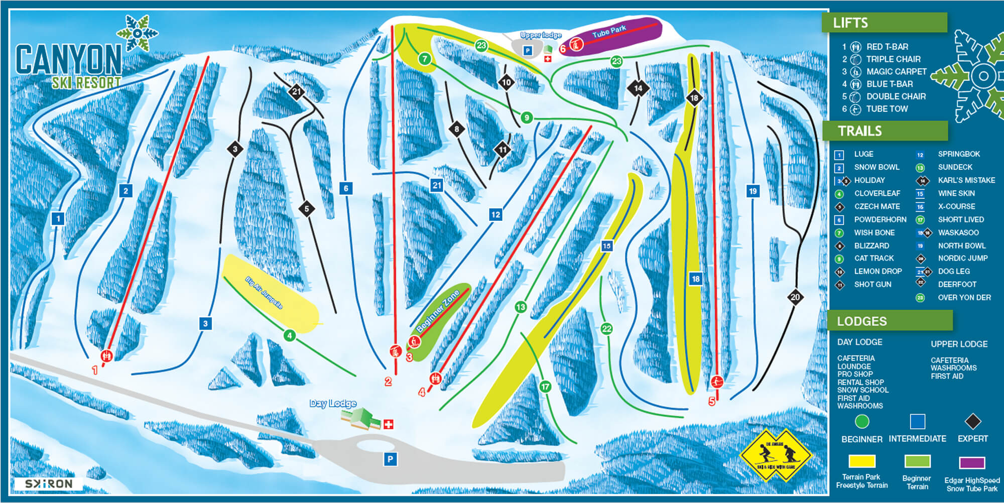 Canyon Ski Resort Trail Map
