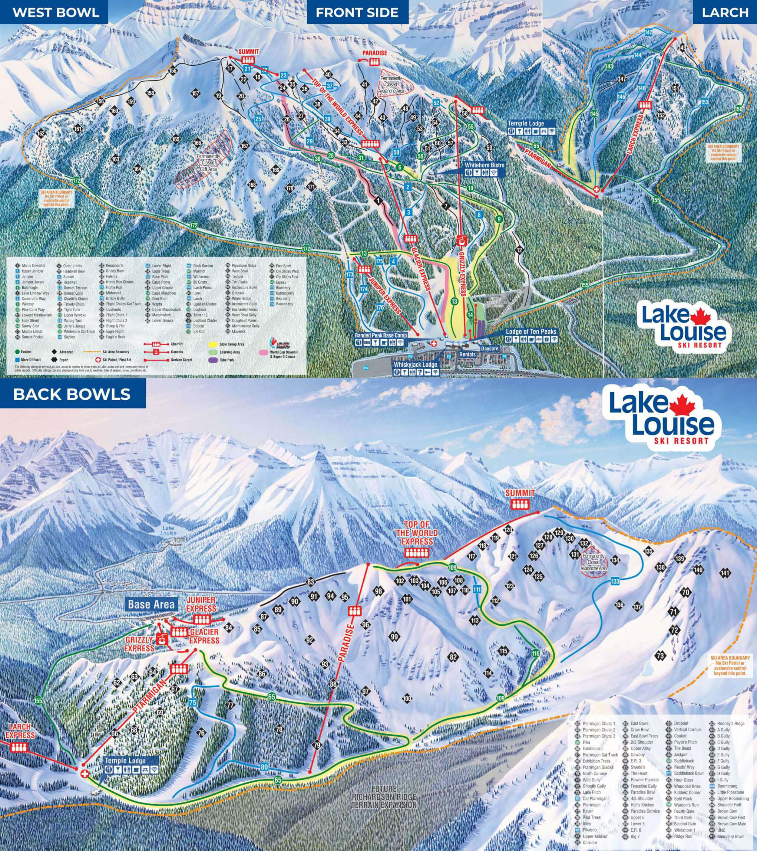 Lake Louise Ski Resort Trail Map