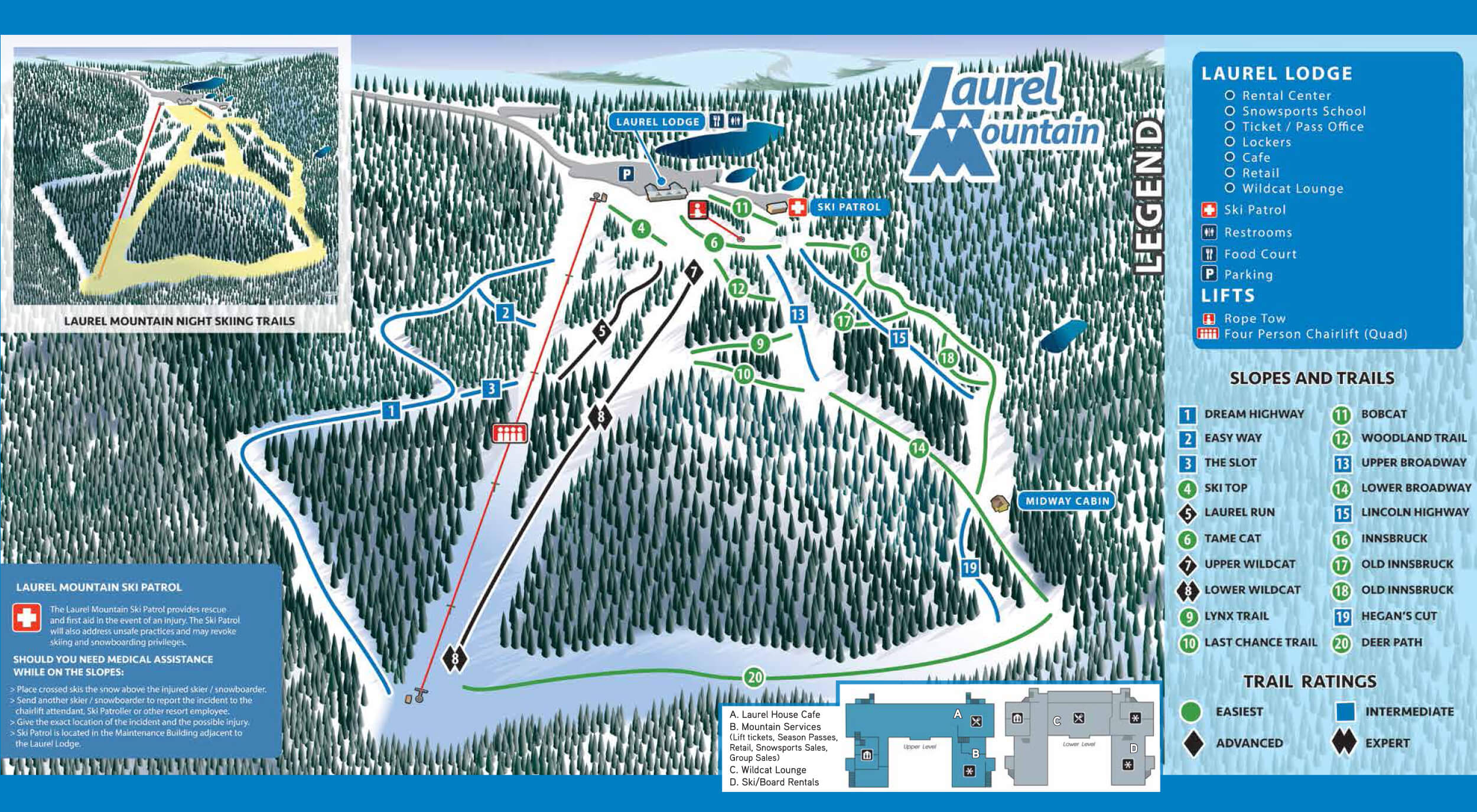 Laurel Mountain Ski Resort Trail Map