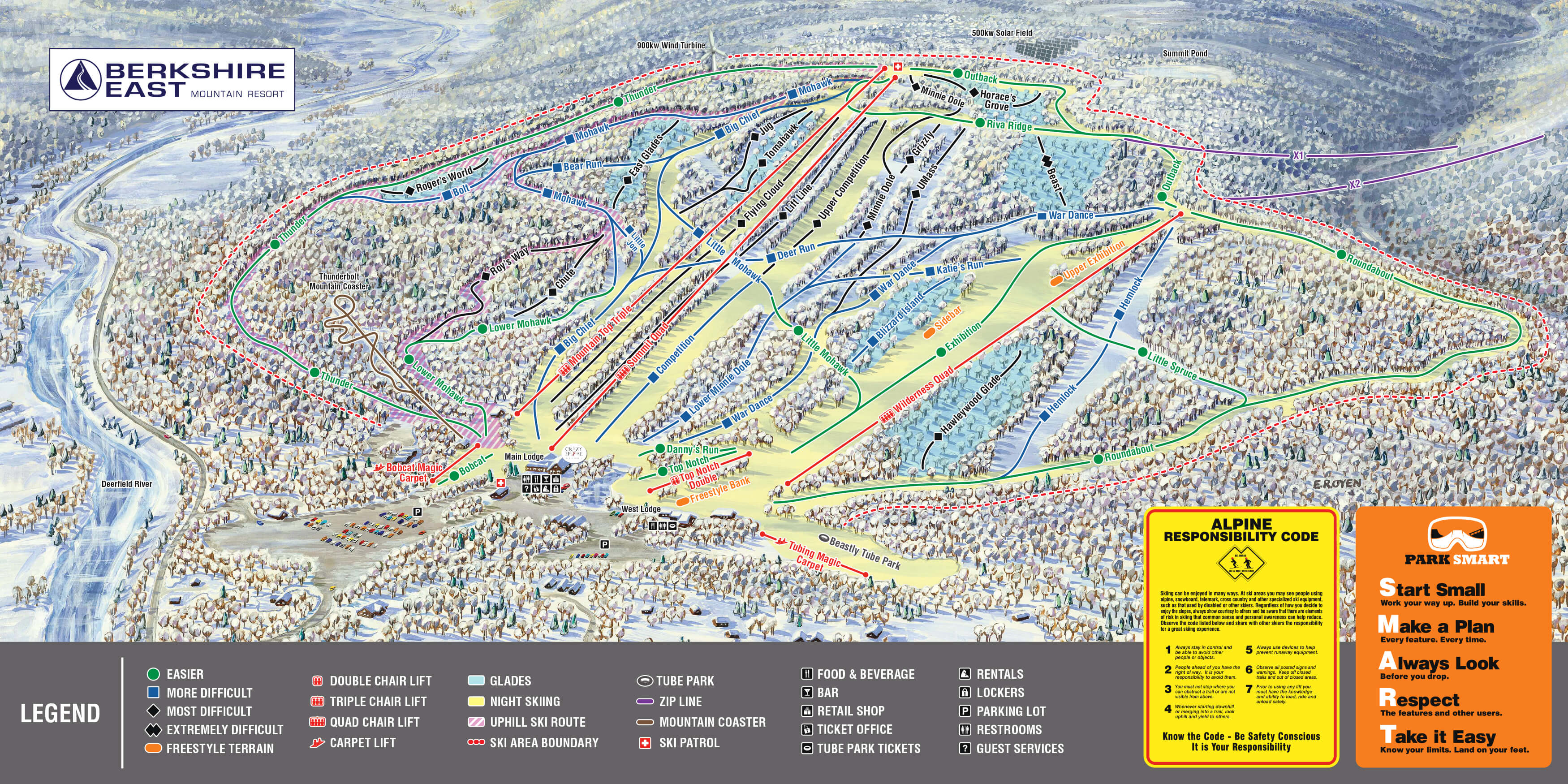 Berkshire East Mountain Resort Trail Map