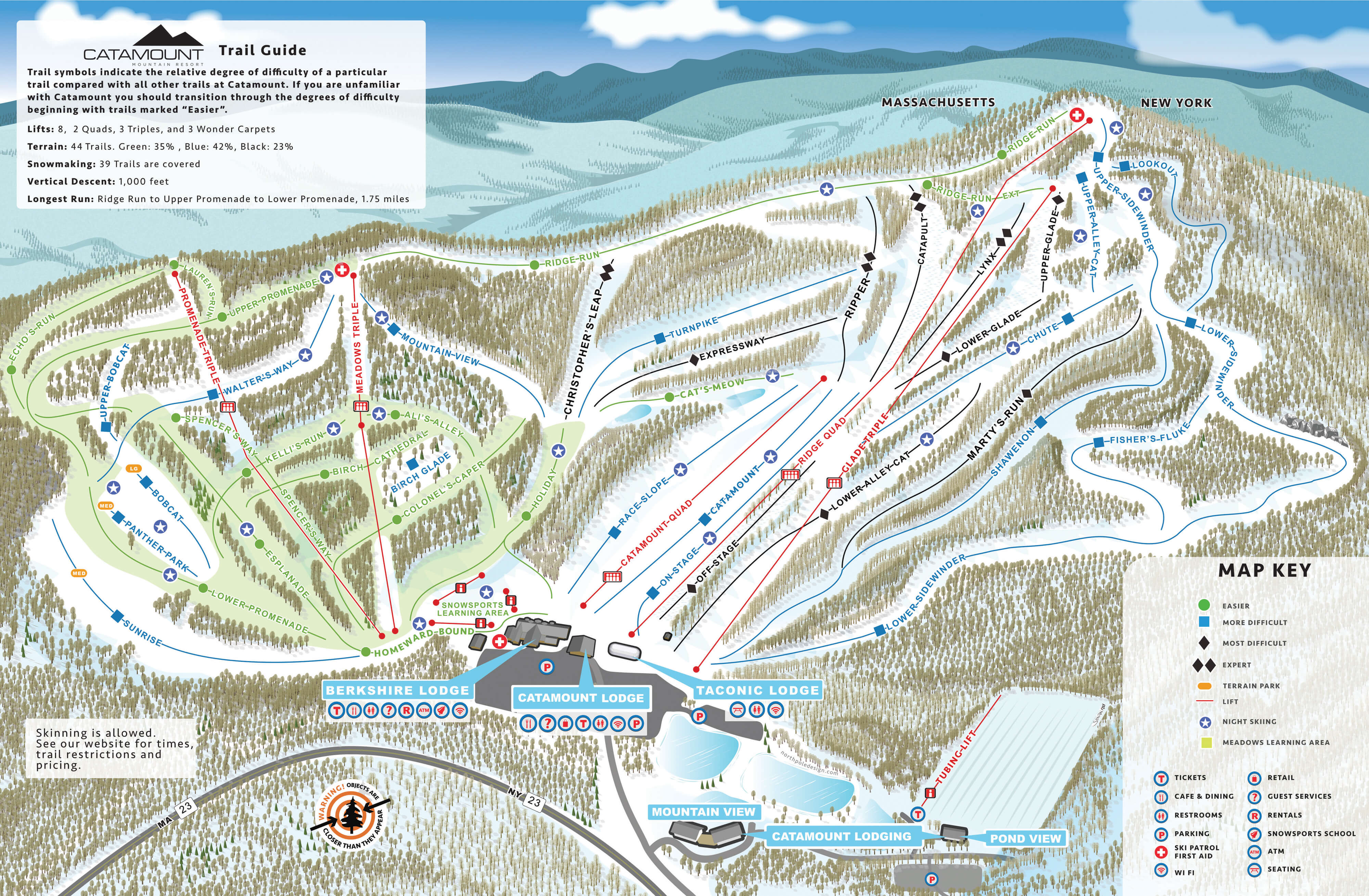 Catamount Mountain Resort Trail Map