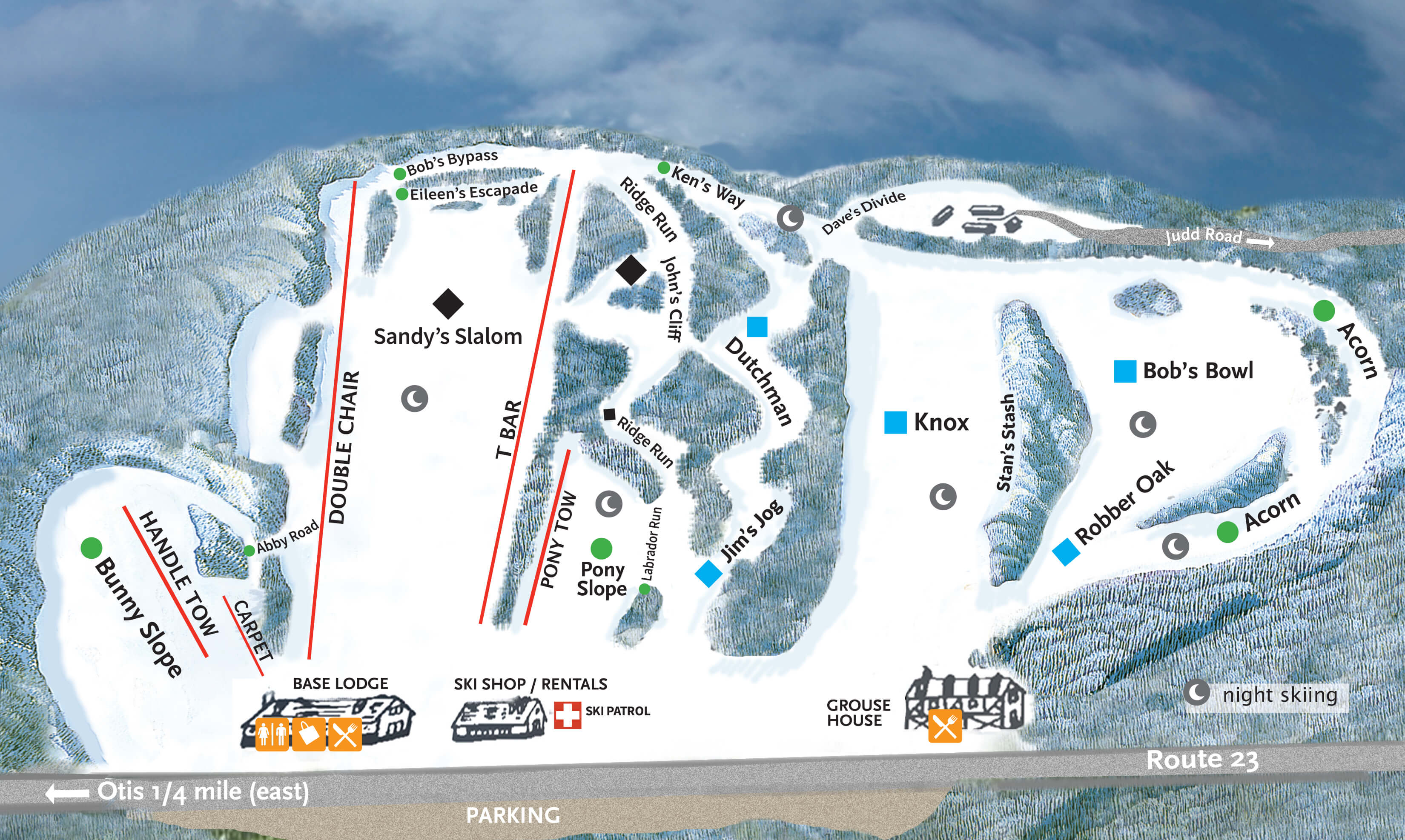 Otis Ridge Ski Area Trail Map