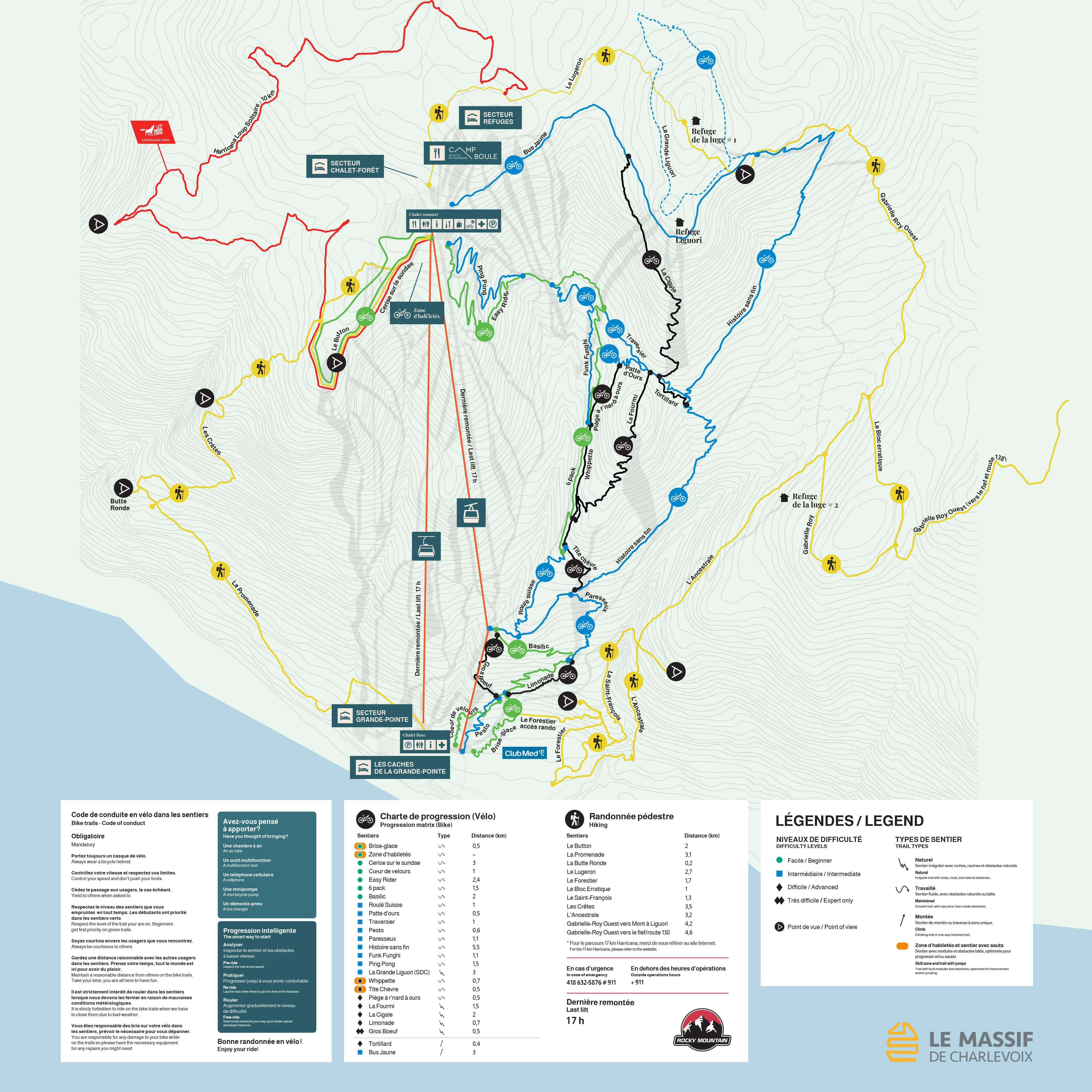 Le Massif de Charlevoix Trail Map
