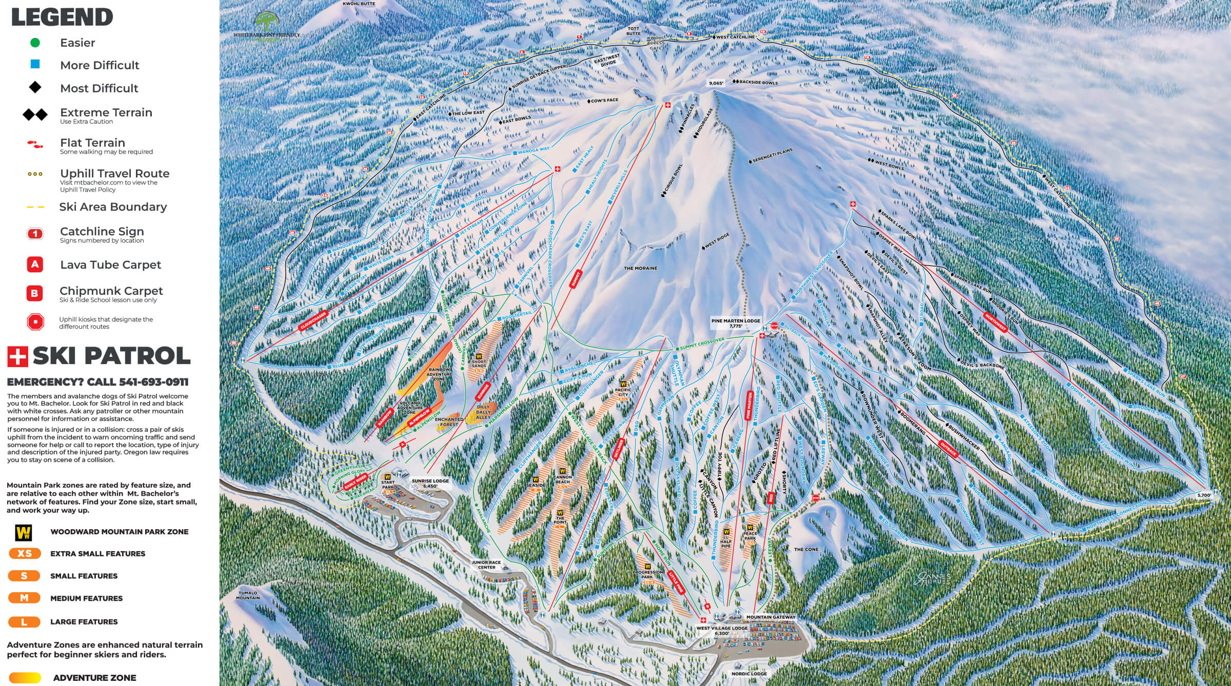 Mt Bachelor Trail Map