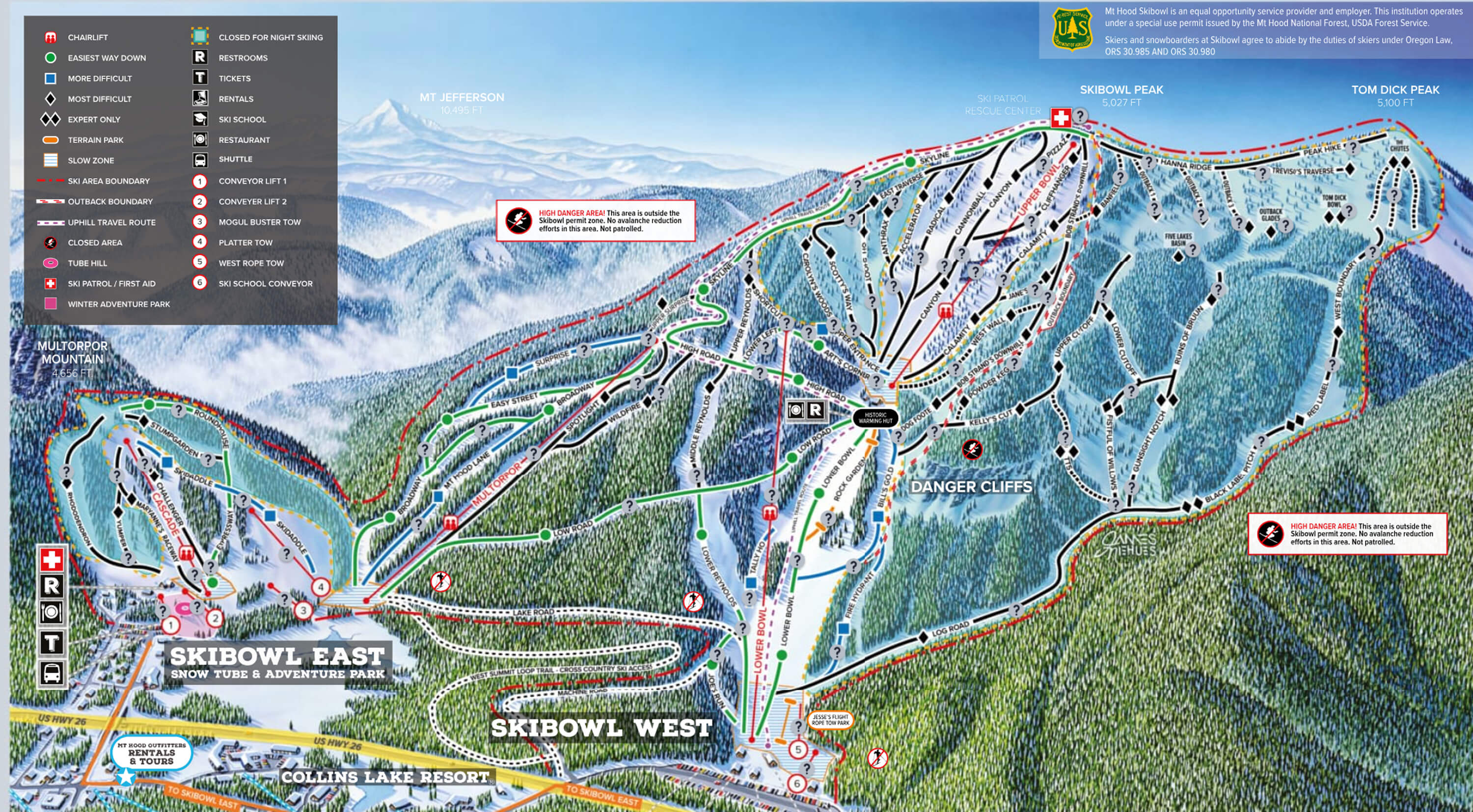 Mt Hood Skibowl Trail Map