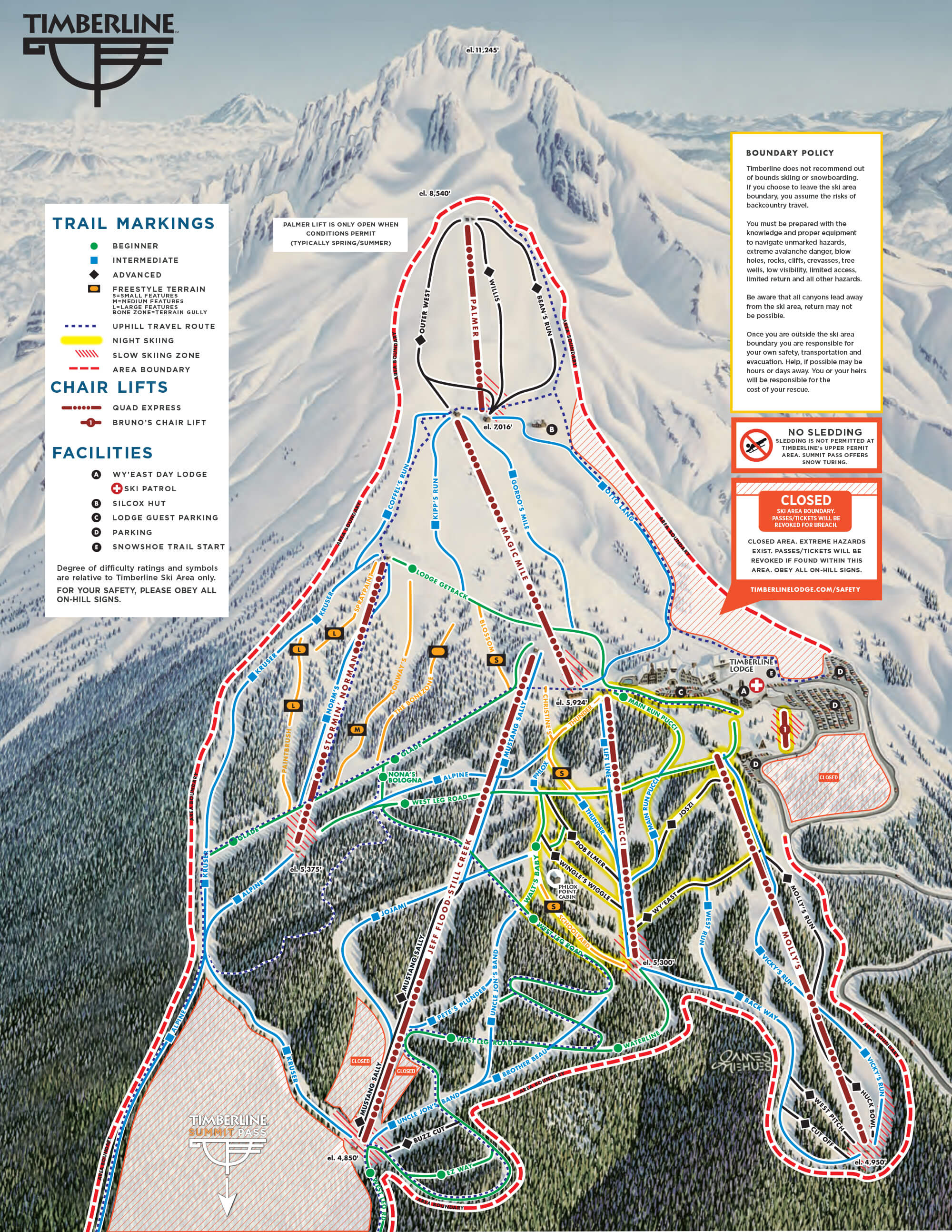 Timberline Lodge Trail Map