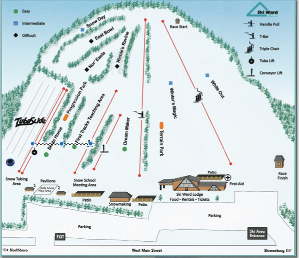 Ski Ward Ski Area Trail Map