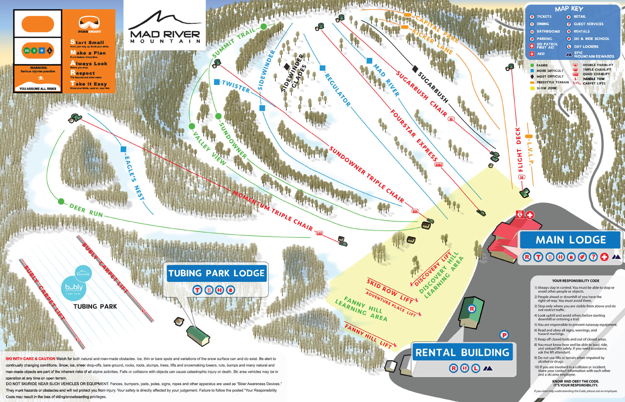 Mad River Mountain Resort Trail Map
