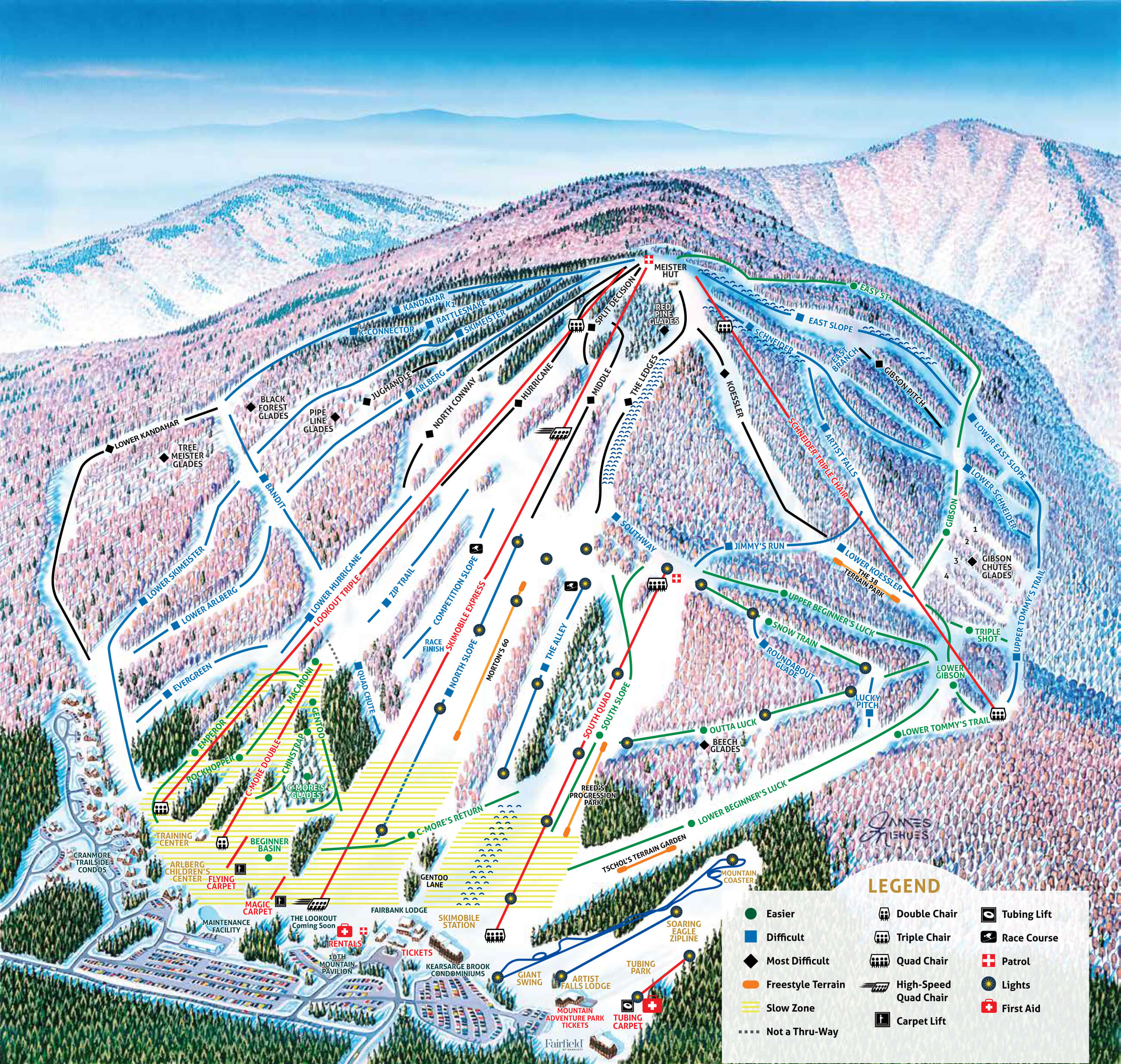 Cranmore Mountain Resort Trail Map