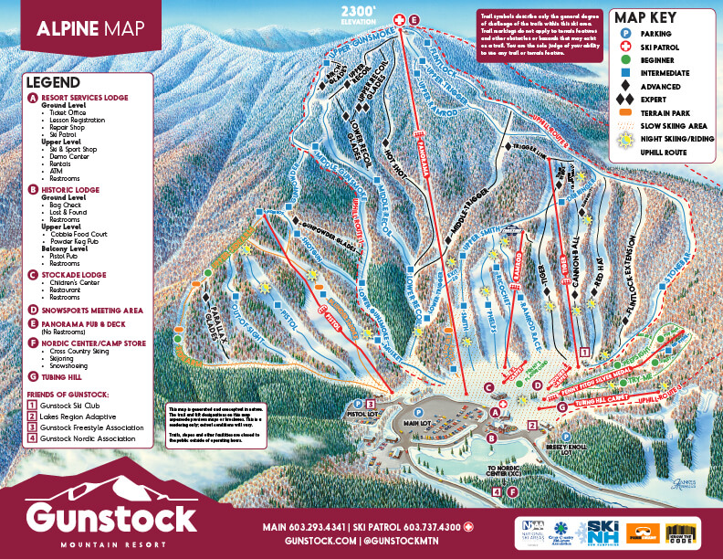 Gunstock Mountain Resort Trail Map
