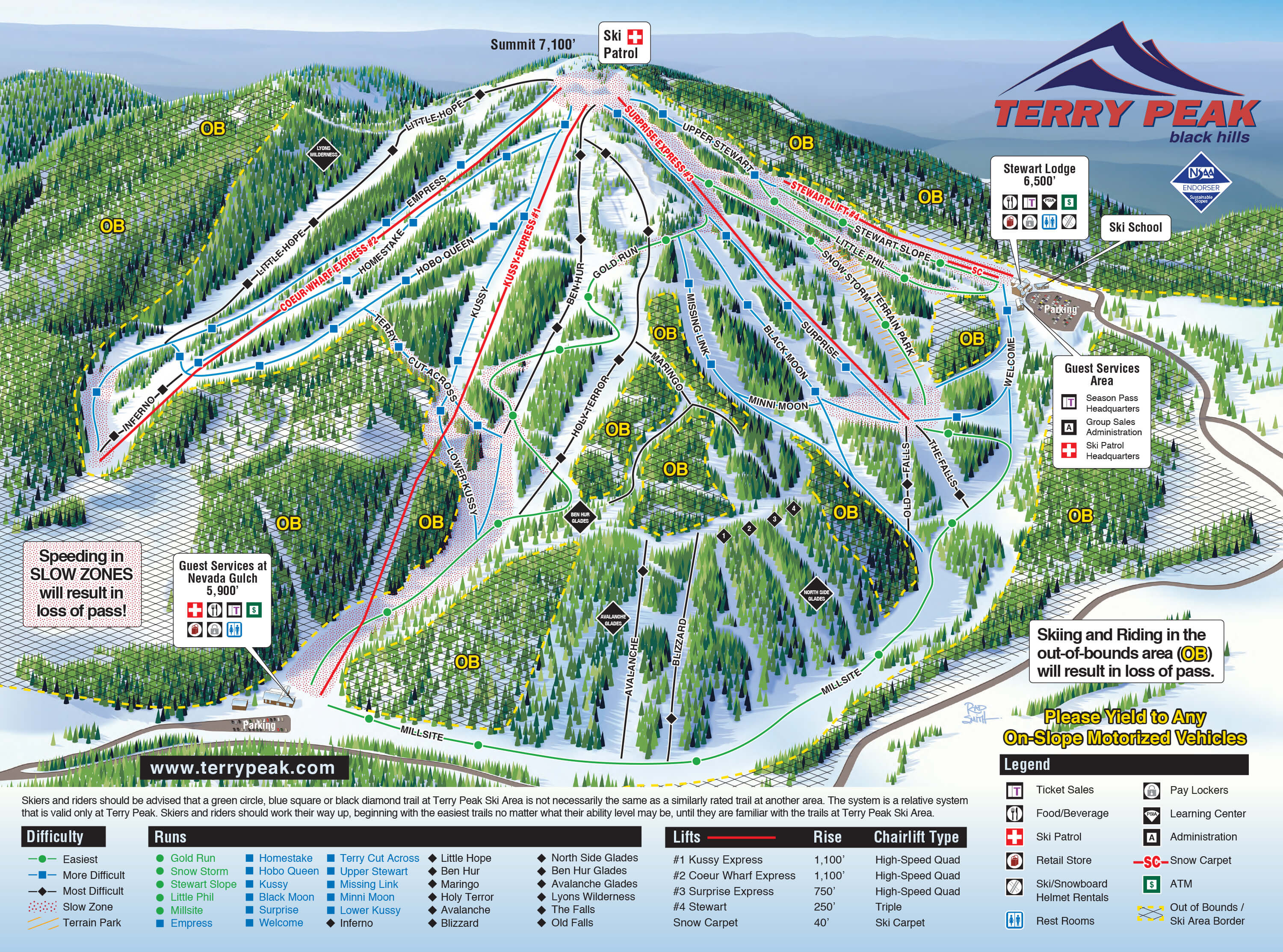 Terry Peak Ski Area Trail Map
