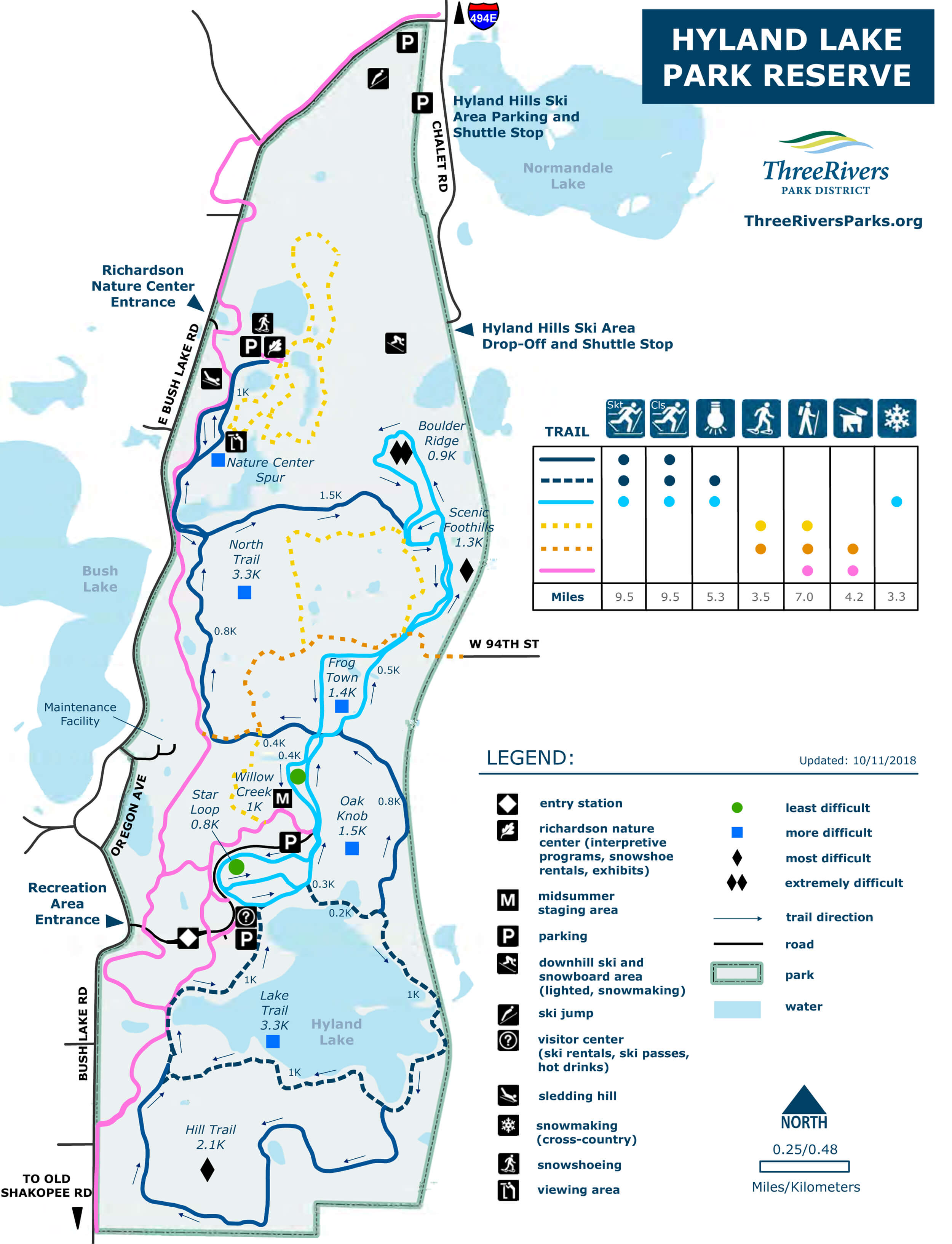 Hyland Hills Ski Area Trail Map