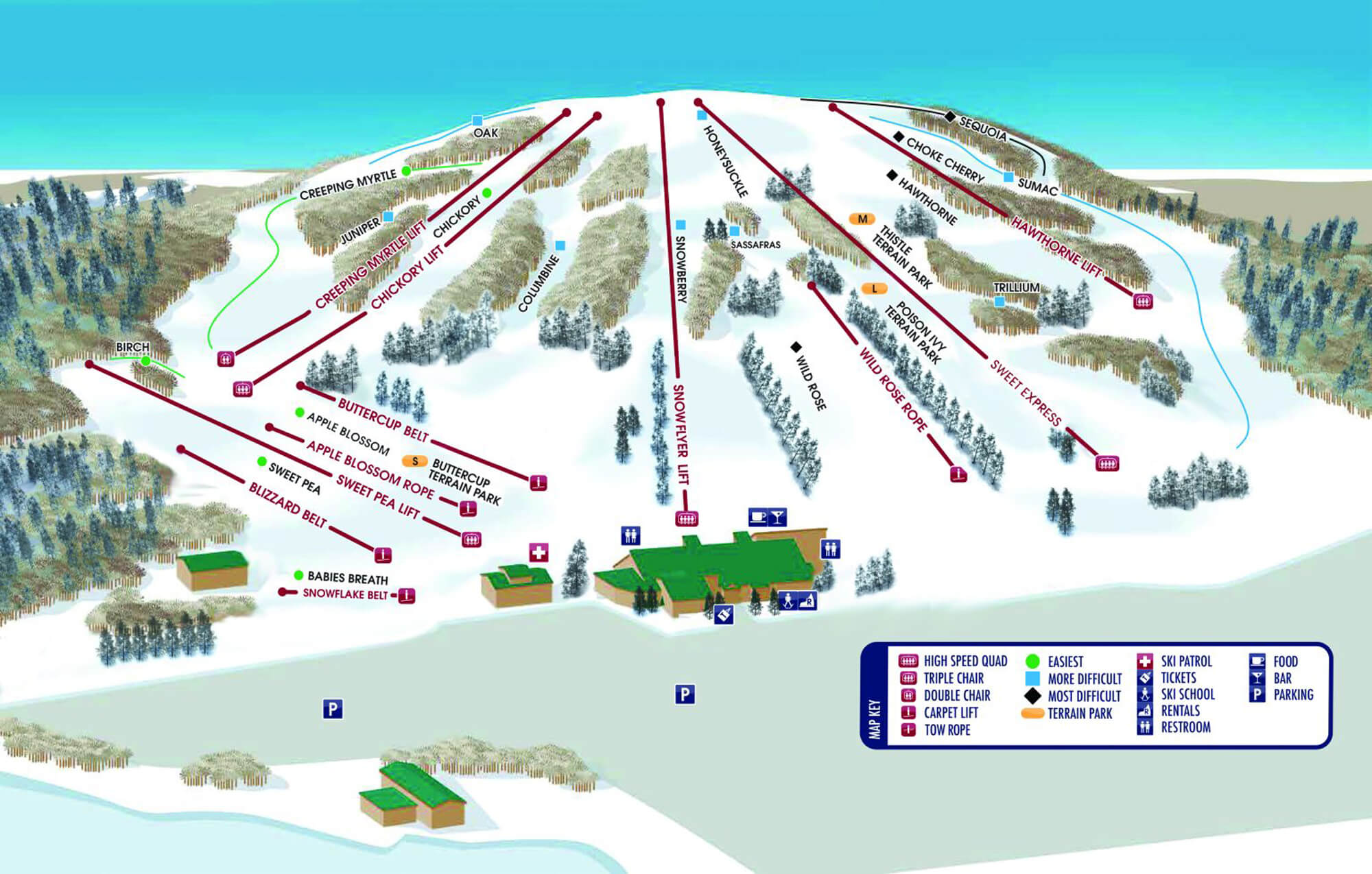 Bittersweet Ski Resort Trail Map