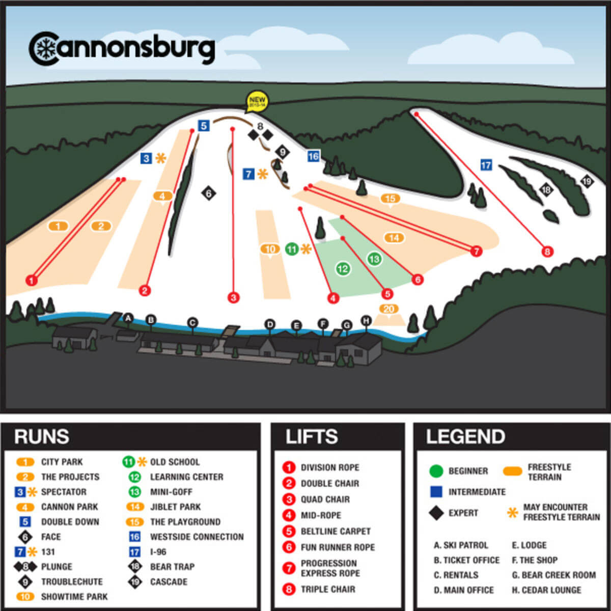 Cannonsburg Ski Area Trail Map