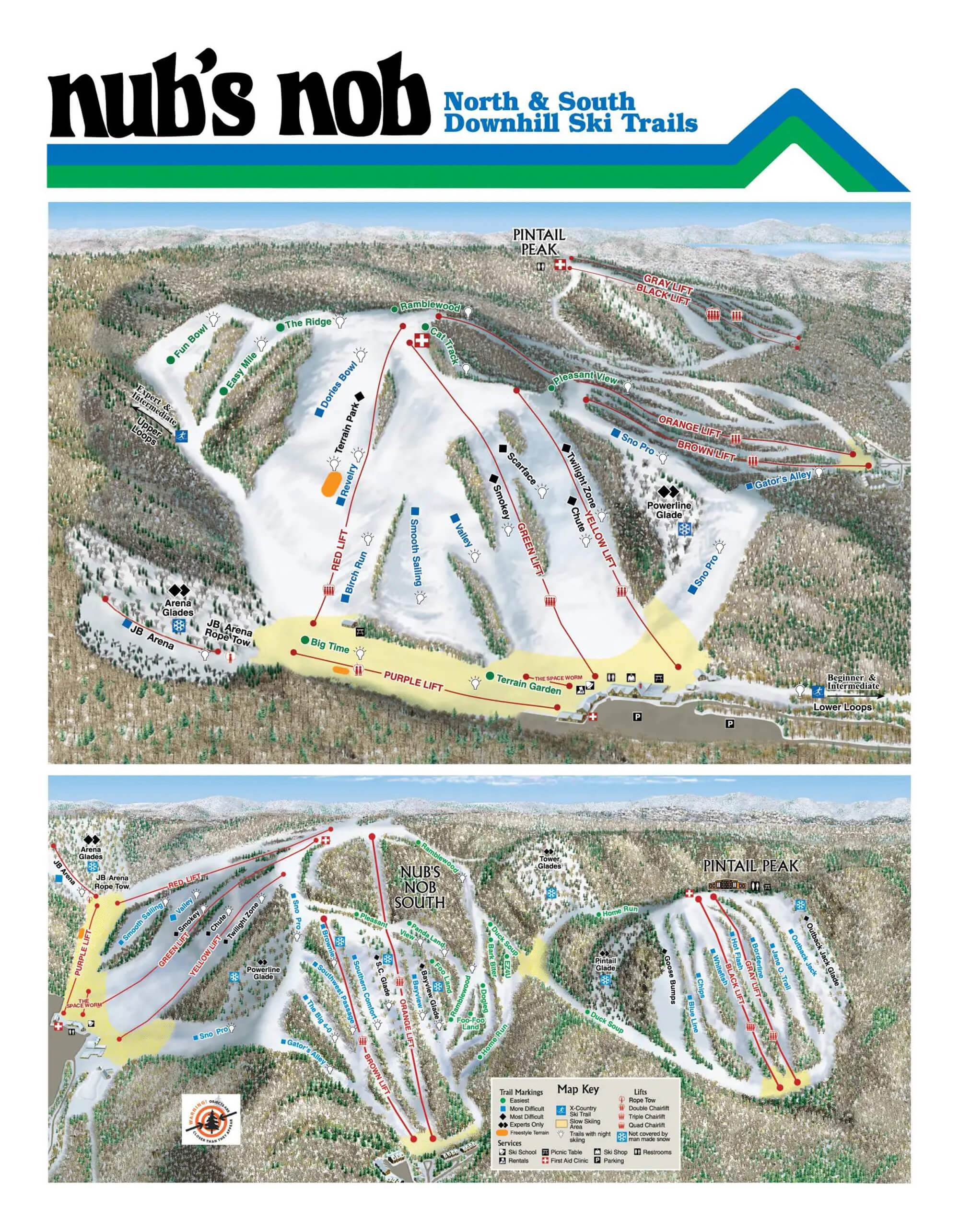 Nubs Nob Ski Area Trail Map