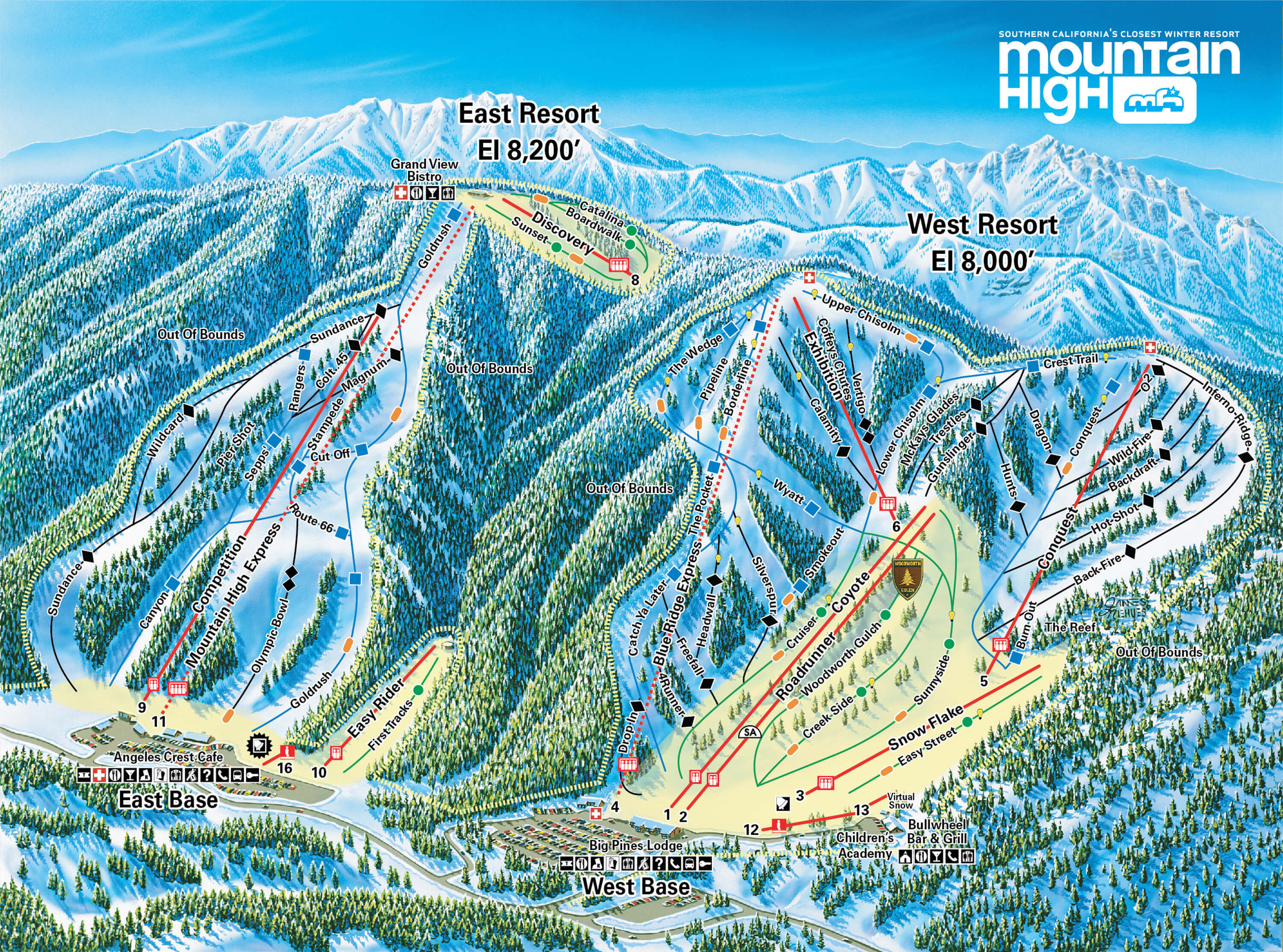 Mountain High Resort Trail Map