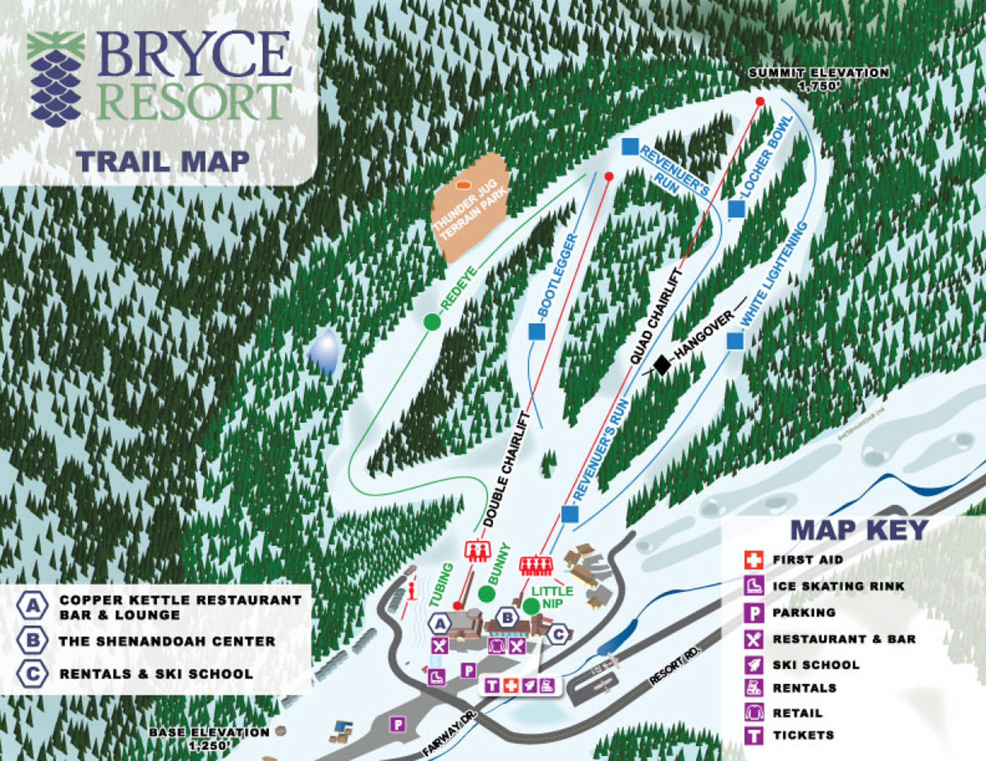 Bryce Resort Trail Map
